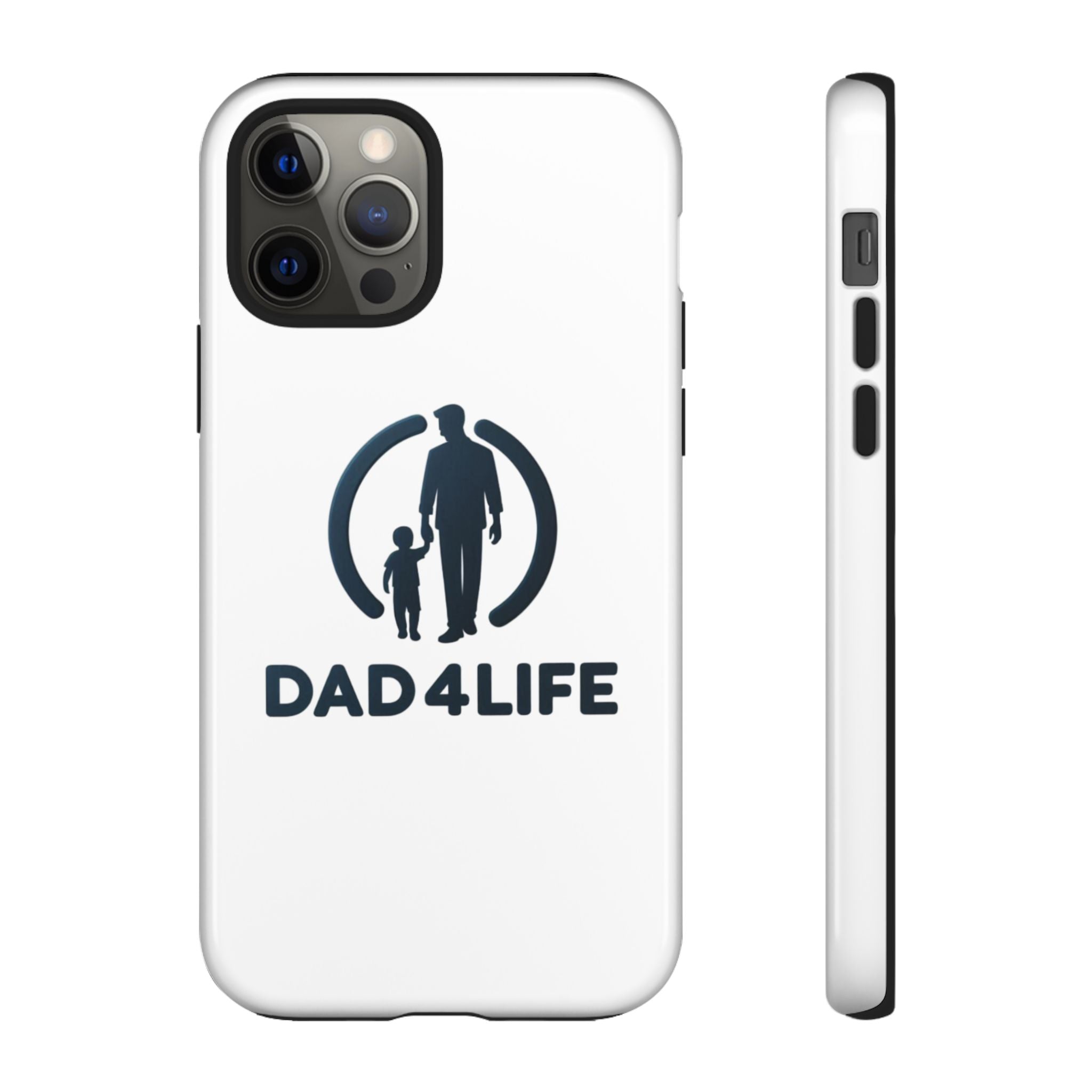 Funda protectora para teléfono Dad4Life — Funda protectora con silueta de padre e hijo