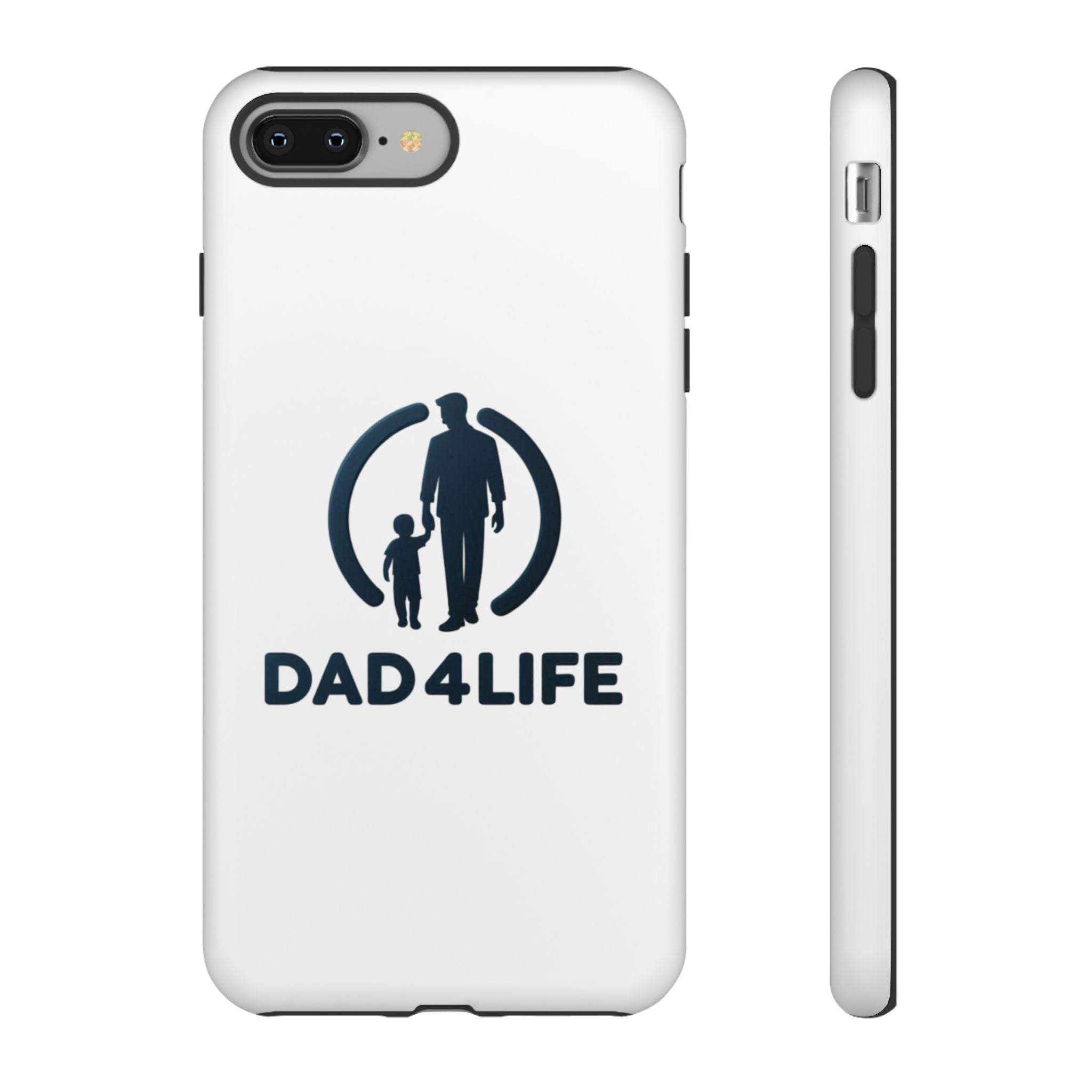 Funda protectora para teléfono Dad4Life — Funda protectora con silueta de padre e hijo