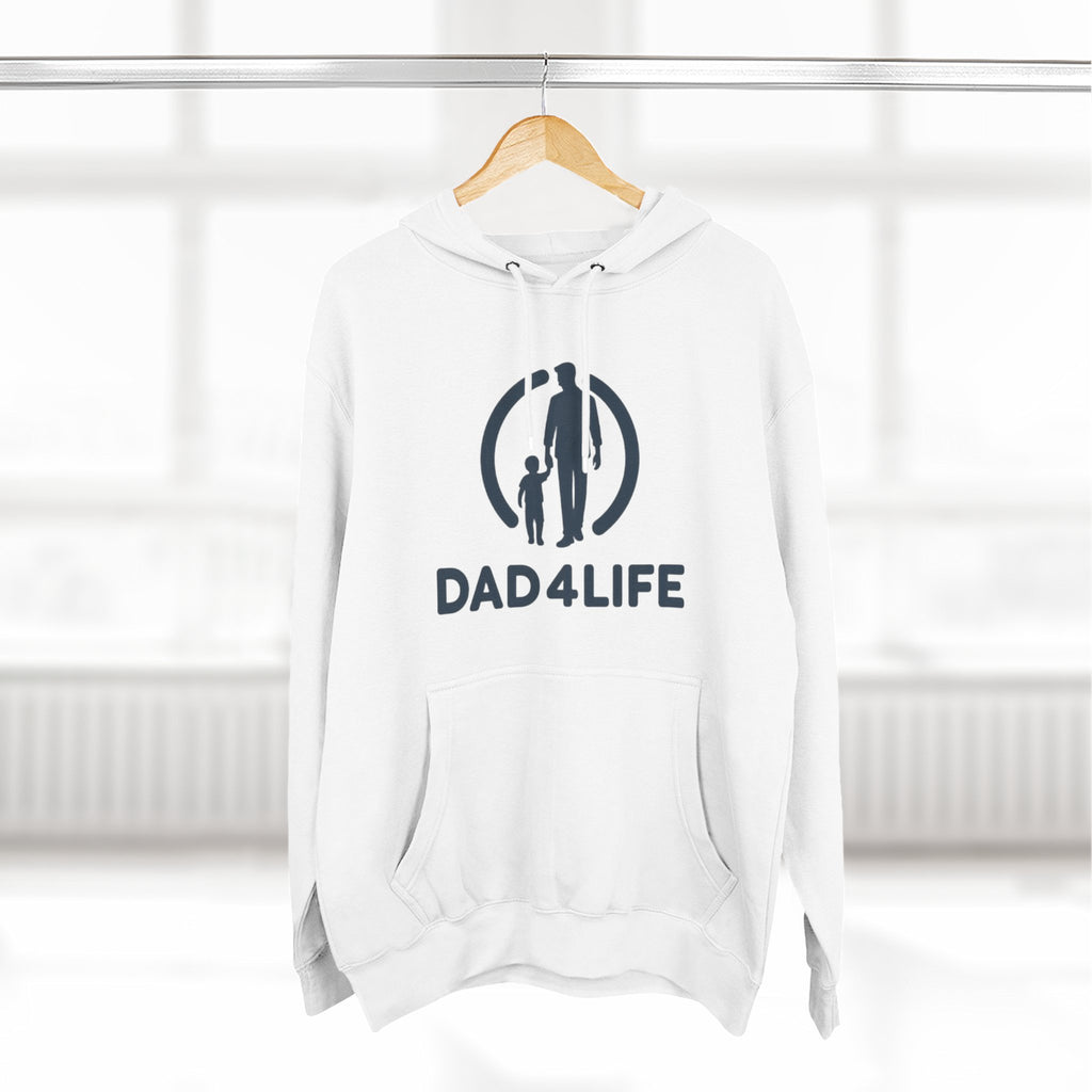 Dad 4 Life Hoodie — Father & Child Silhouette Fleece Pullover