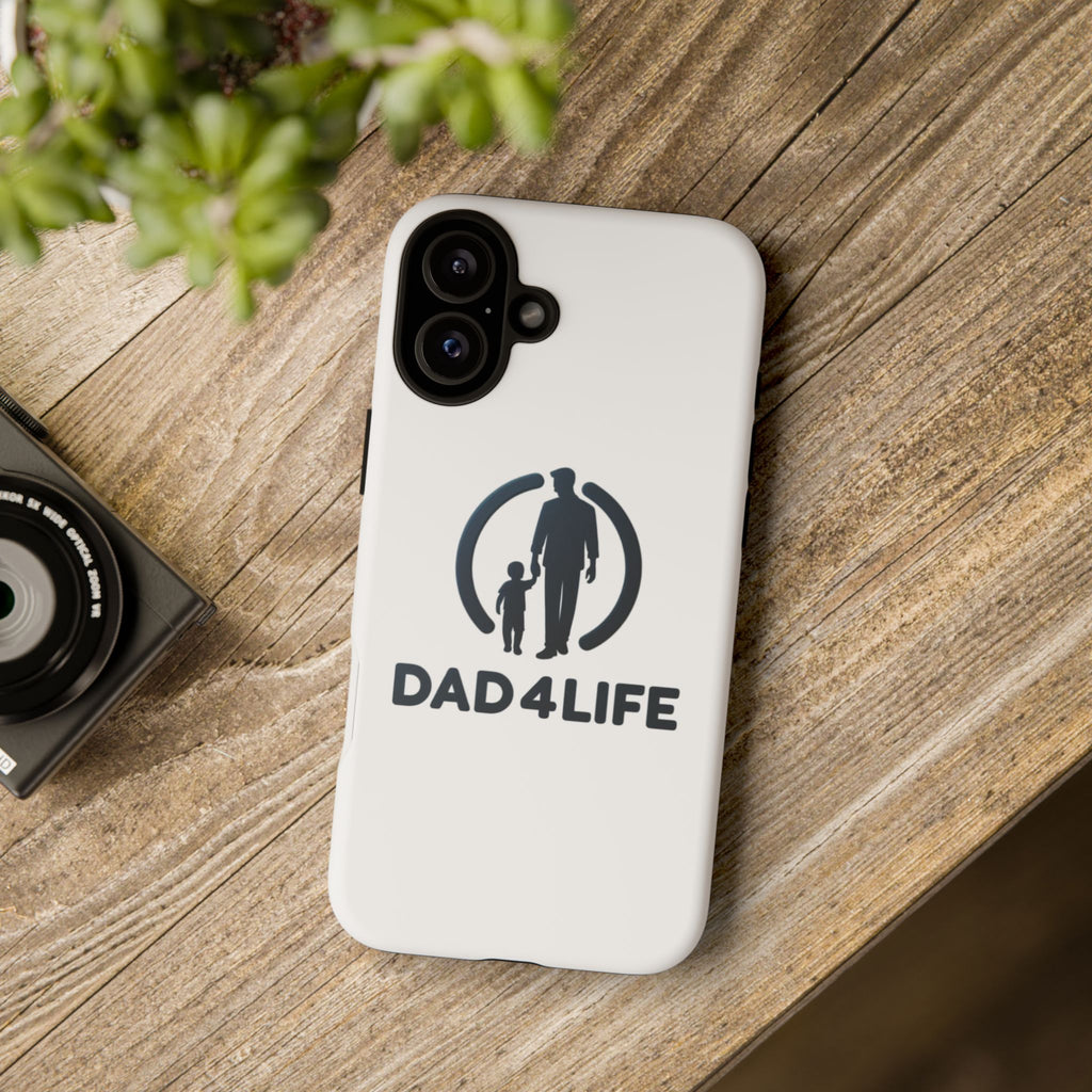 Funda protectora para teléfono Dad4Life — Funda protectora con silueta de padre e hijo