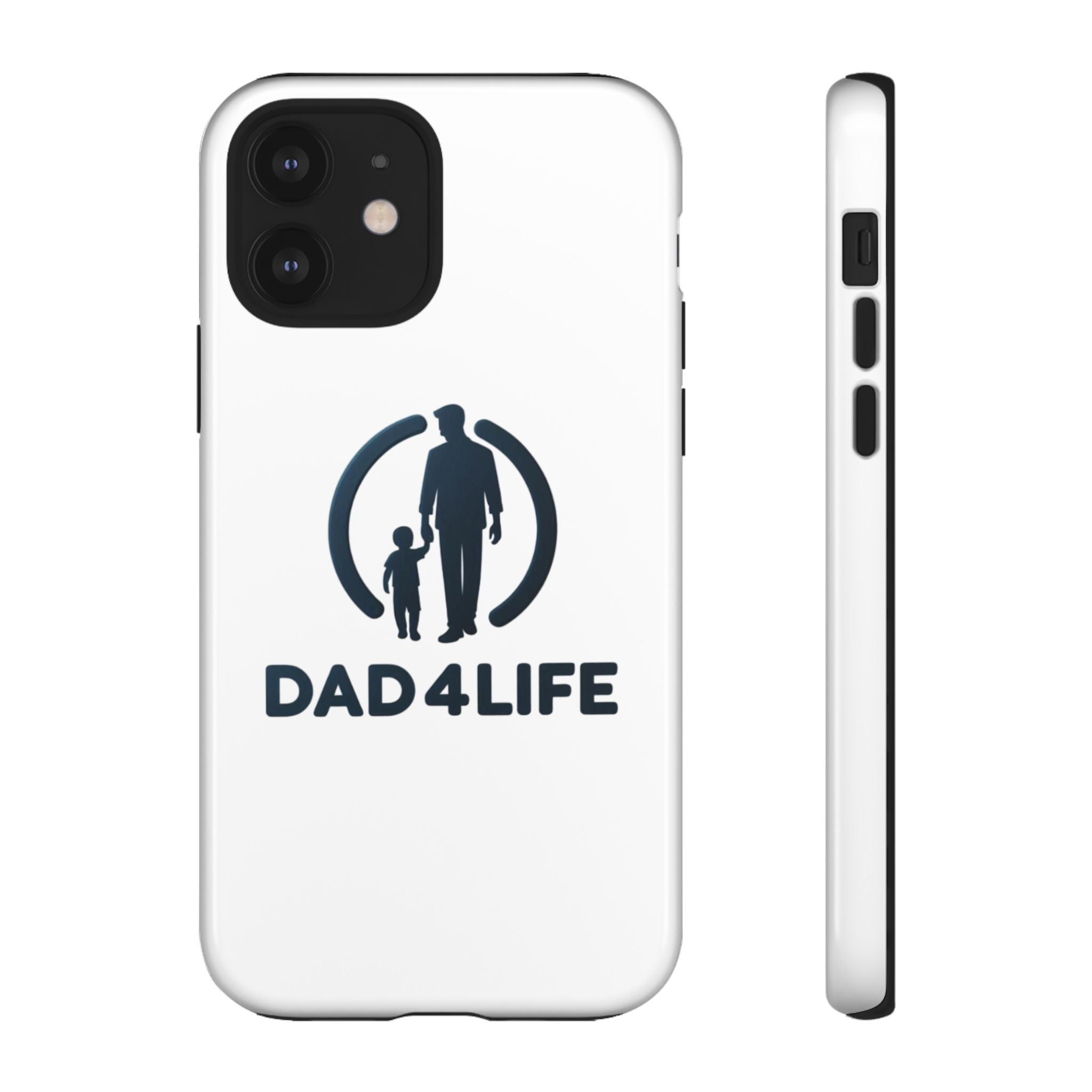 Funda protectora para teléfono Dad4Life — Funda protectora con silueta de padre e hijo