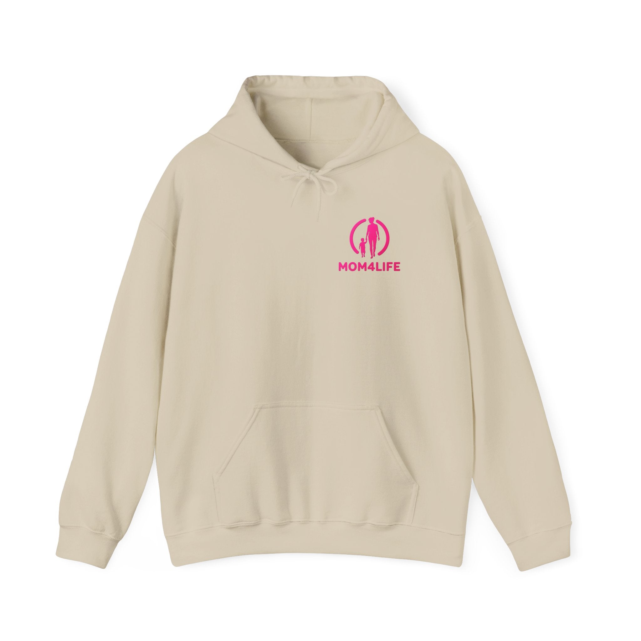 Mom4Life Hoodie – Pink Logo Mother's Day Pullover