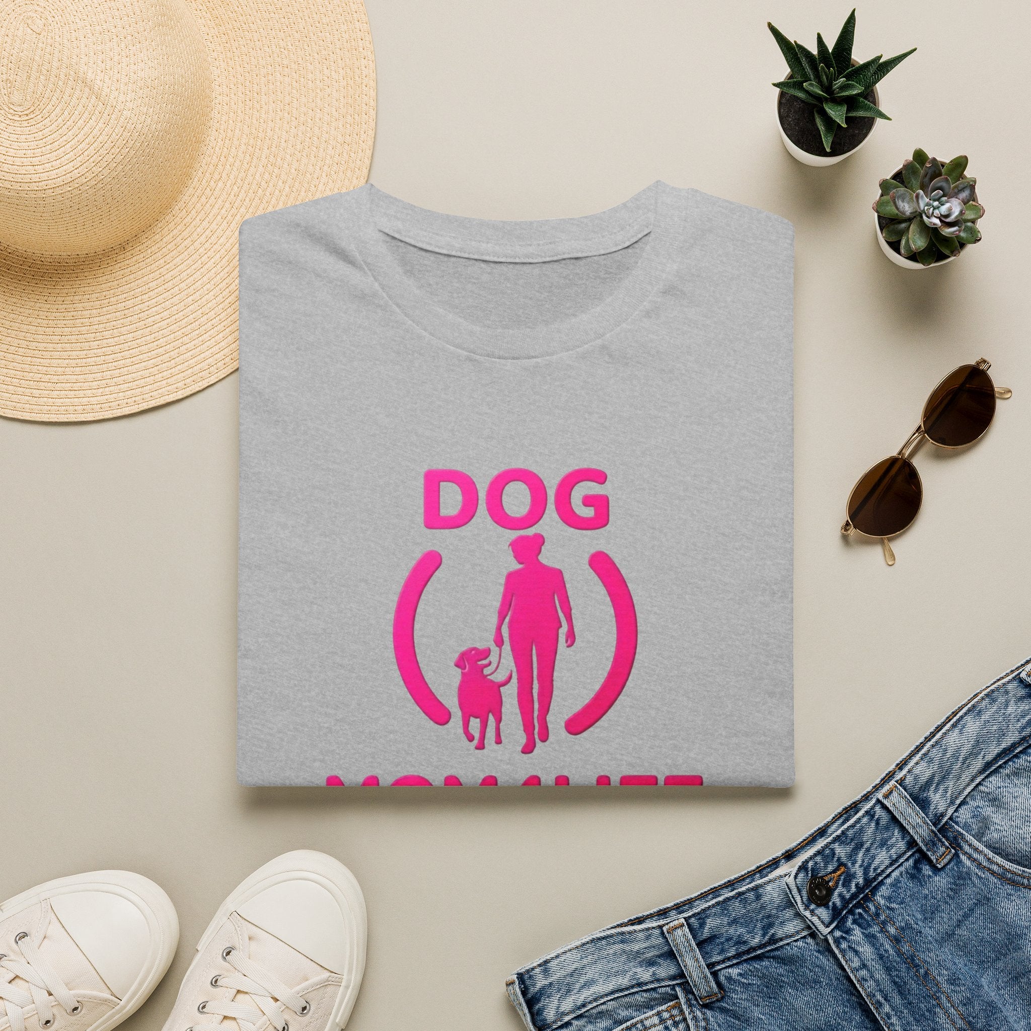 Dog Mom 4 Life T-Shirt — Pink Silhouette Pet Lover Tee