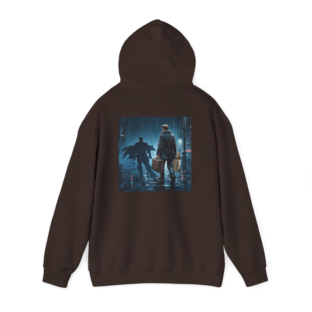 Dad 4 Life Hoodie — Father & Son Silhouette Pullover with Noir City Back Print
