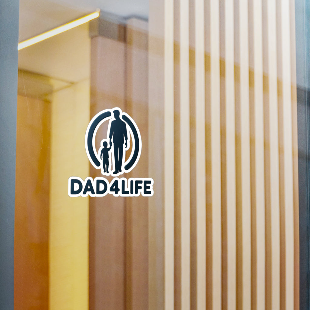 Dad4Life Vinyl Sticker — Father & Child Kiss-Cut Decal (Perfect for Cars, Laptops & Gifts)