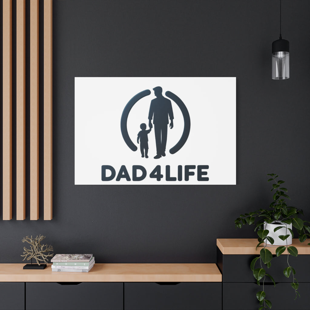 Canvas Wall Art — “DAD4LIFE” Father & Child Matte Stretched Canvas