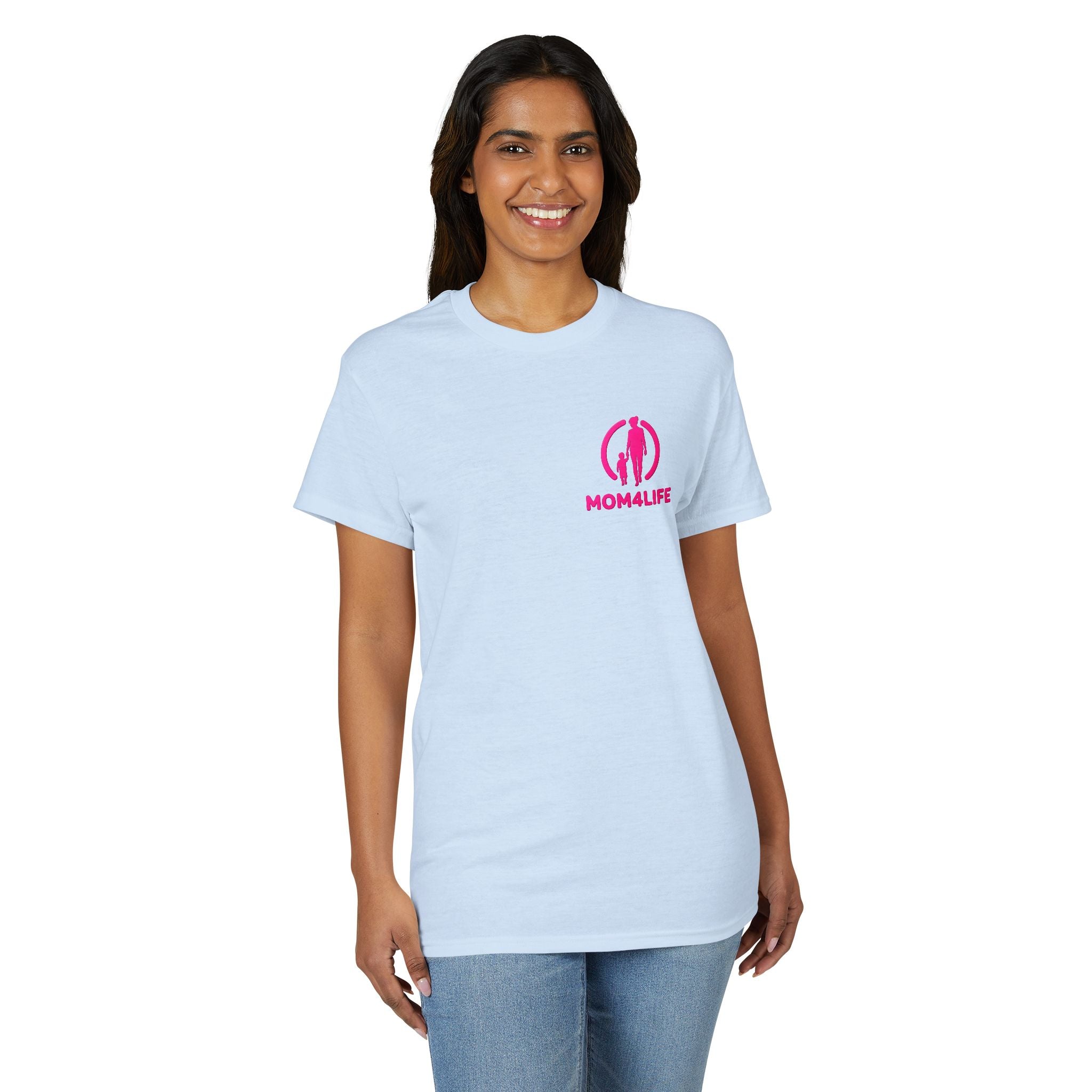 T-shirt « Mom Life » – Tee-shirt graphique silhouette de maman rose