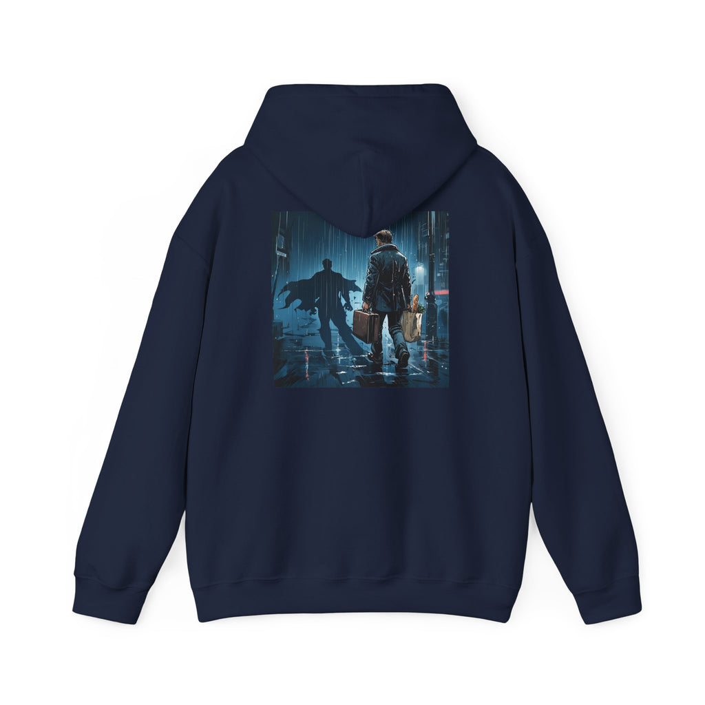 Dad 4 Life Hoodie — Father & Son Silhouette Pullover with Noir City Back Print