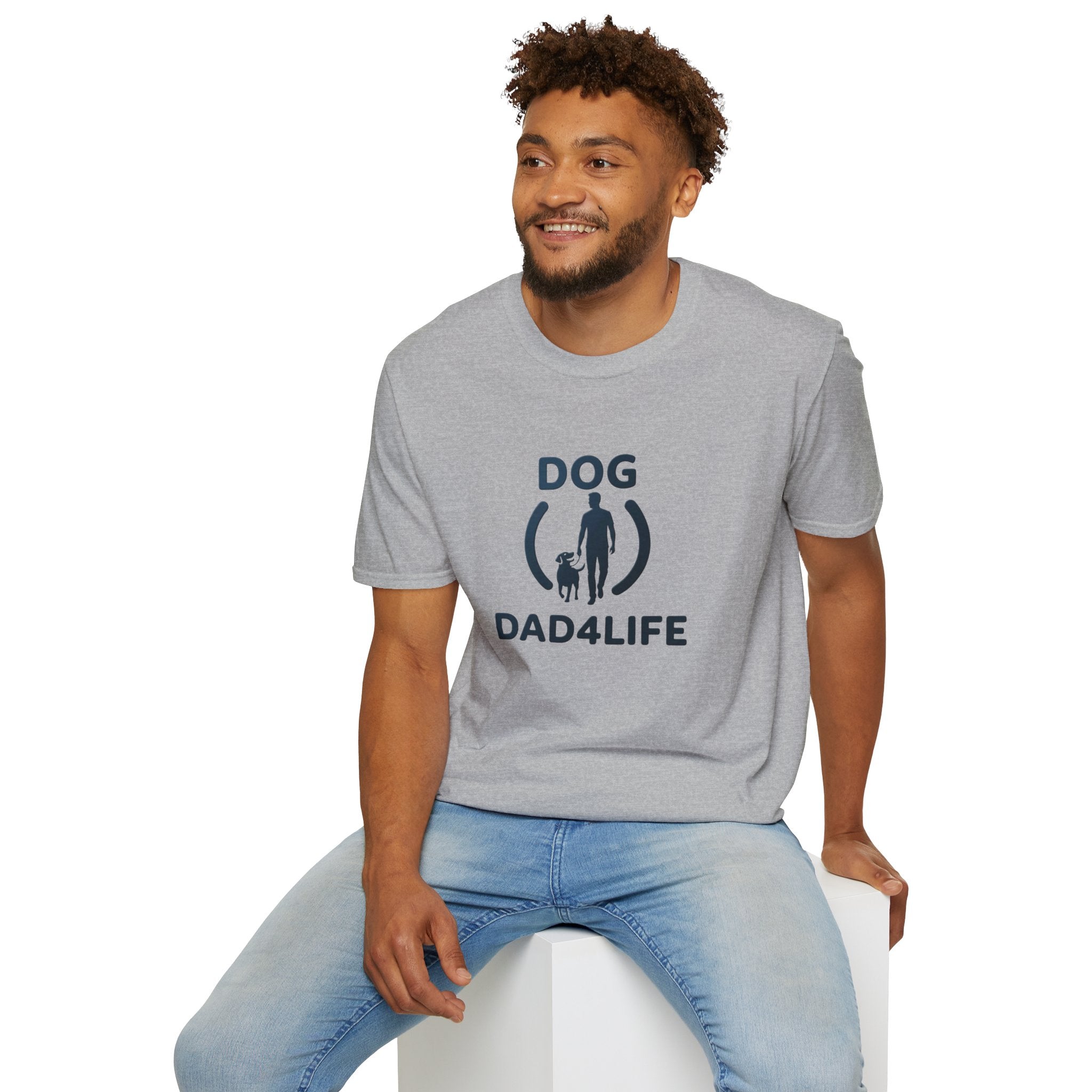 Dog Dad T-Shirt — "DOG DAD4LIFE" Graphic Tee for Dog Lovers