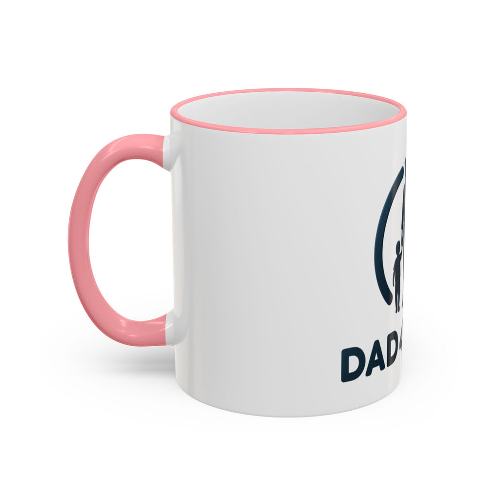 Dad 4 Life Accent Rim Mug — Father & Child Coffee Cup (11oz/15oz)