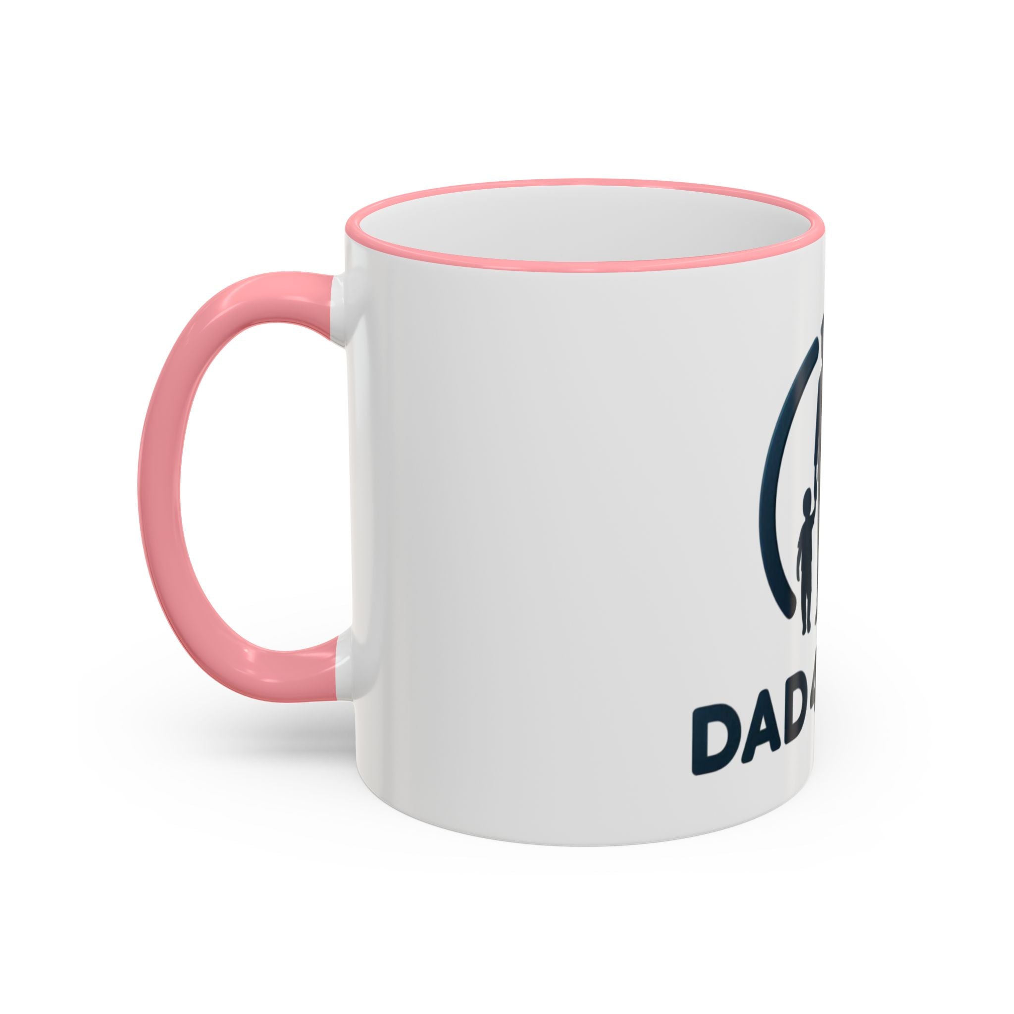 Dad 4 Life Accent Rim Mug — Father & Child Coffee Cup (11oz/15oz)
