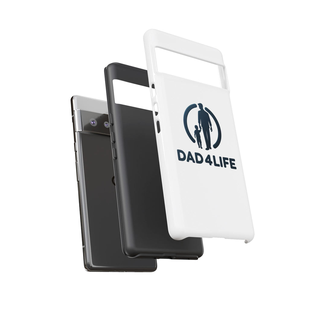 Funda protectora para teléfono Dad4Life — Funda protectora con silueta de padre e hijo