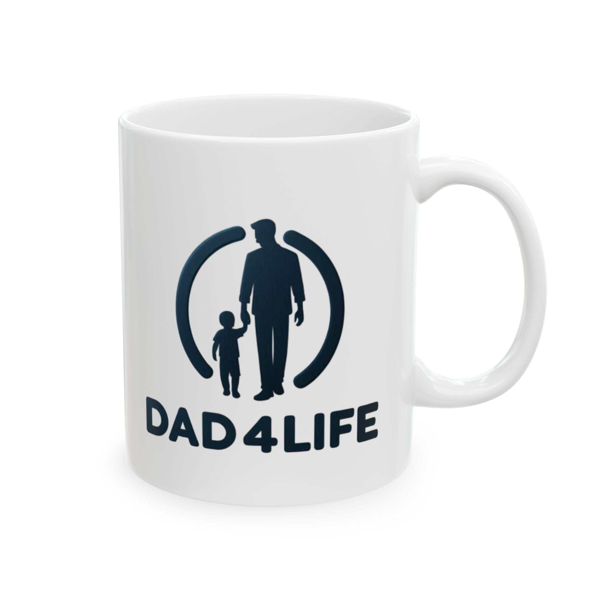 Dad4Life Ceramic Mug — Futuristic Cityscape & 'Dad Life' Graphic, 11oz/15oz