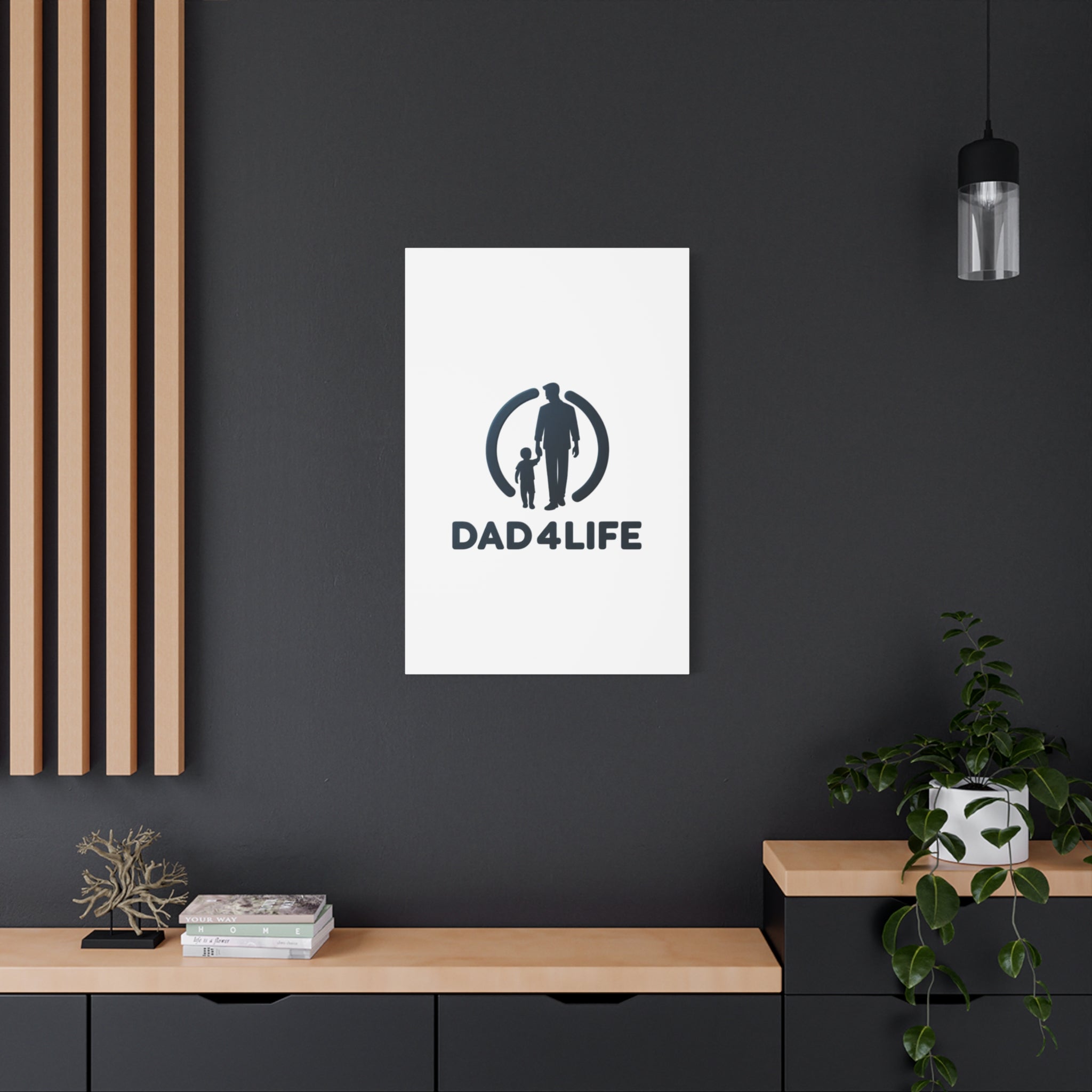 Canvas Wall Art — “DAD4LIFE” Father & Child Matte Stretched Canvas