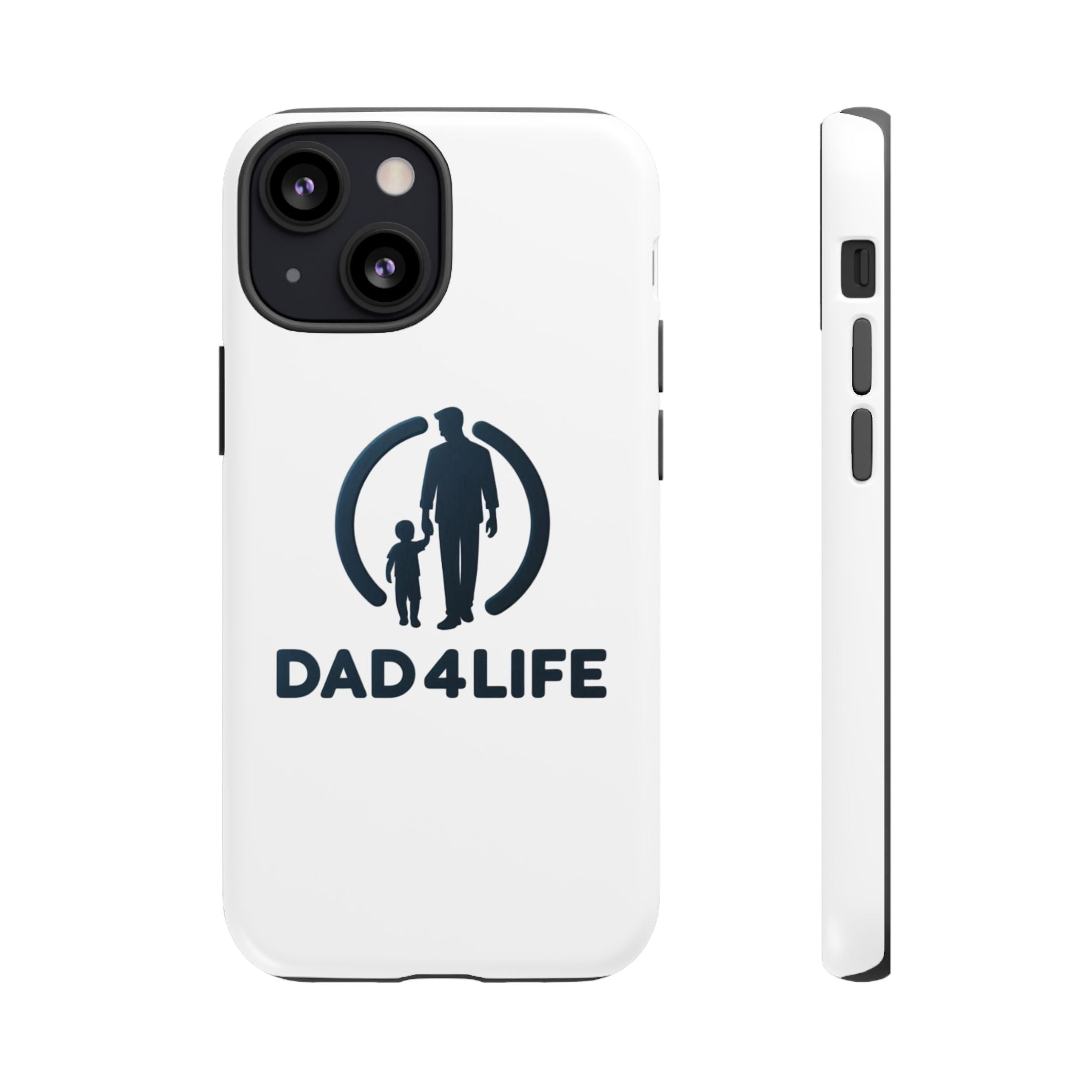 Funda protectora para teléfono Dad4Life — Funda protectora con silueta de padre e hijo