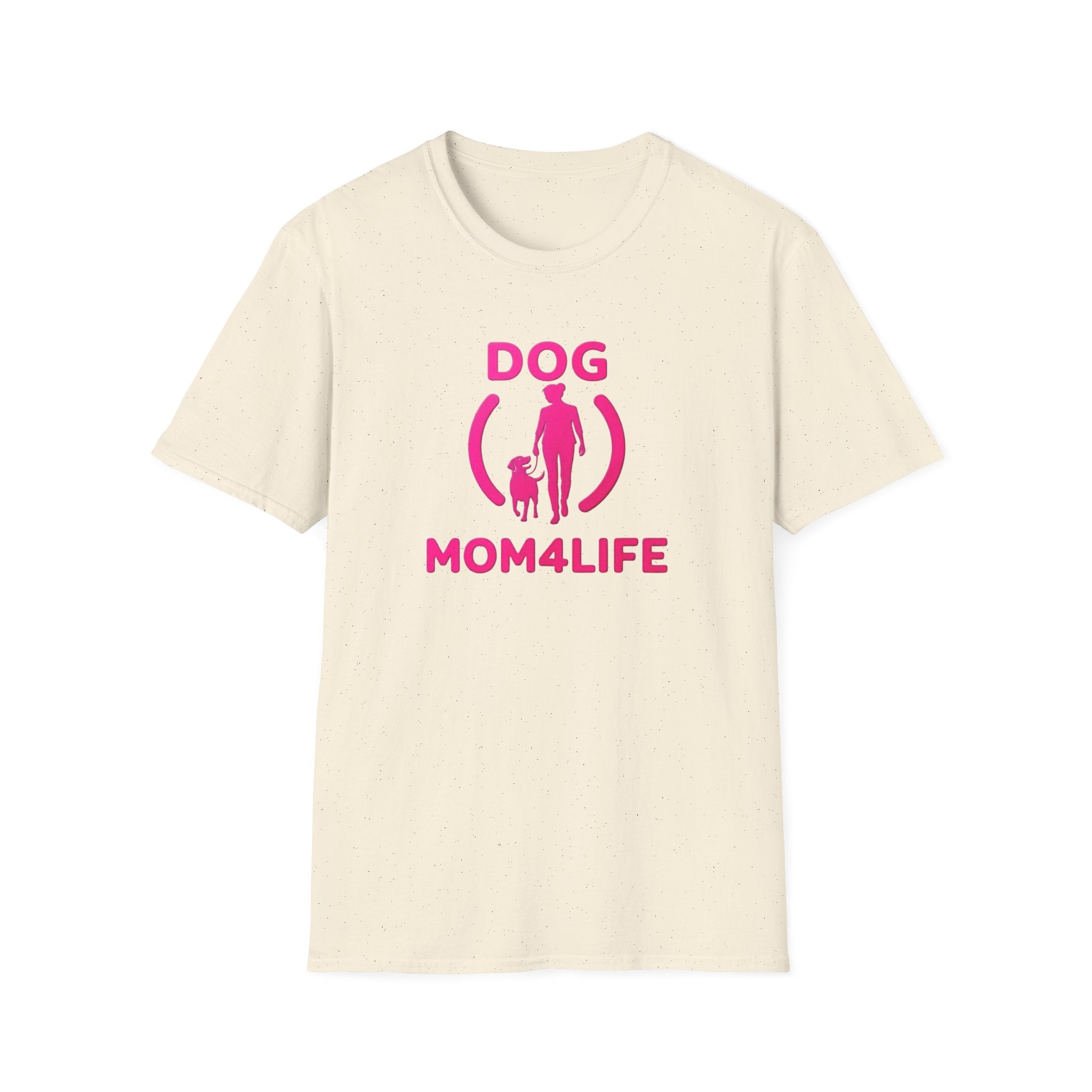 Dog Mom 4 Life T-Shirt — Pink Silhouette Pet Lover Tee