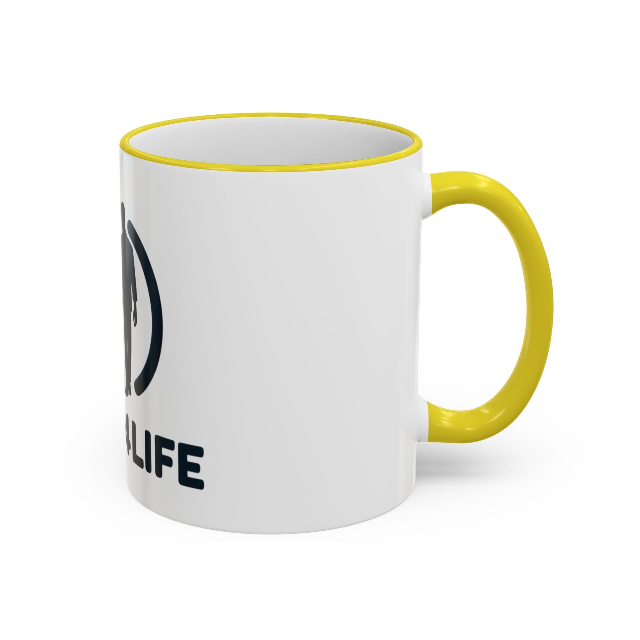 Dad 4 Life Accent Rim Mug — Father & Child Coffee Cup (11oz/15oz)