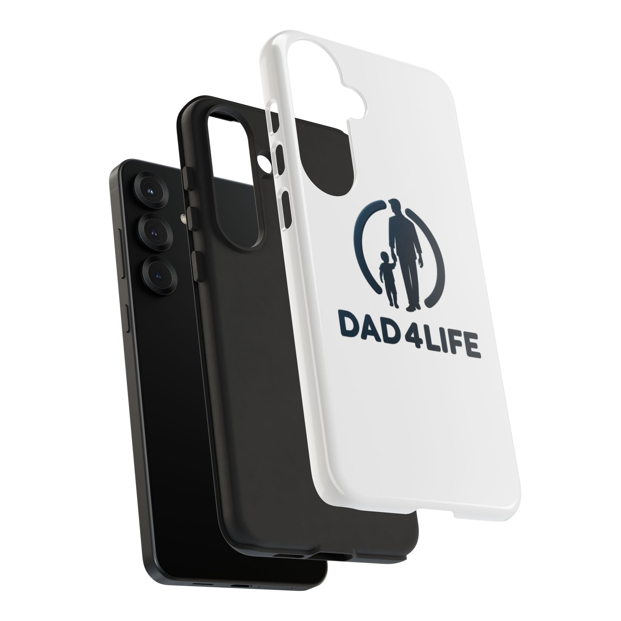 Funda protectora para teléfono Dad4Life — Funda protectora con silueta de padre e hijo