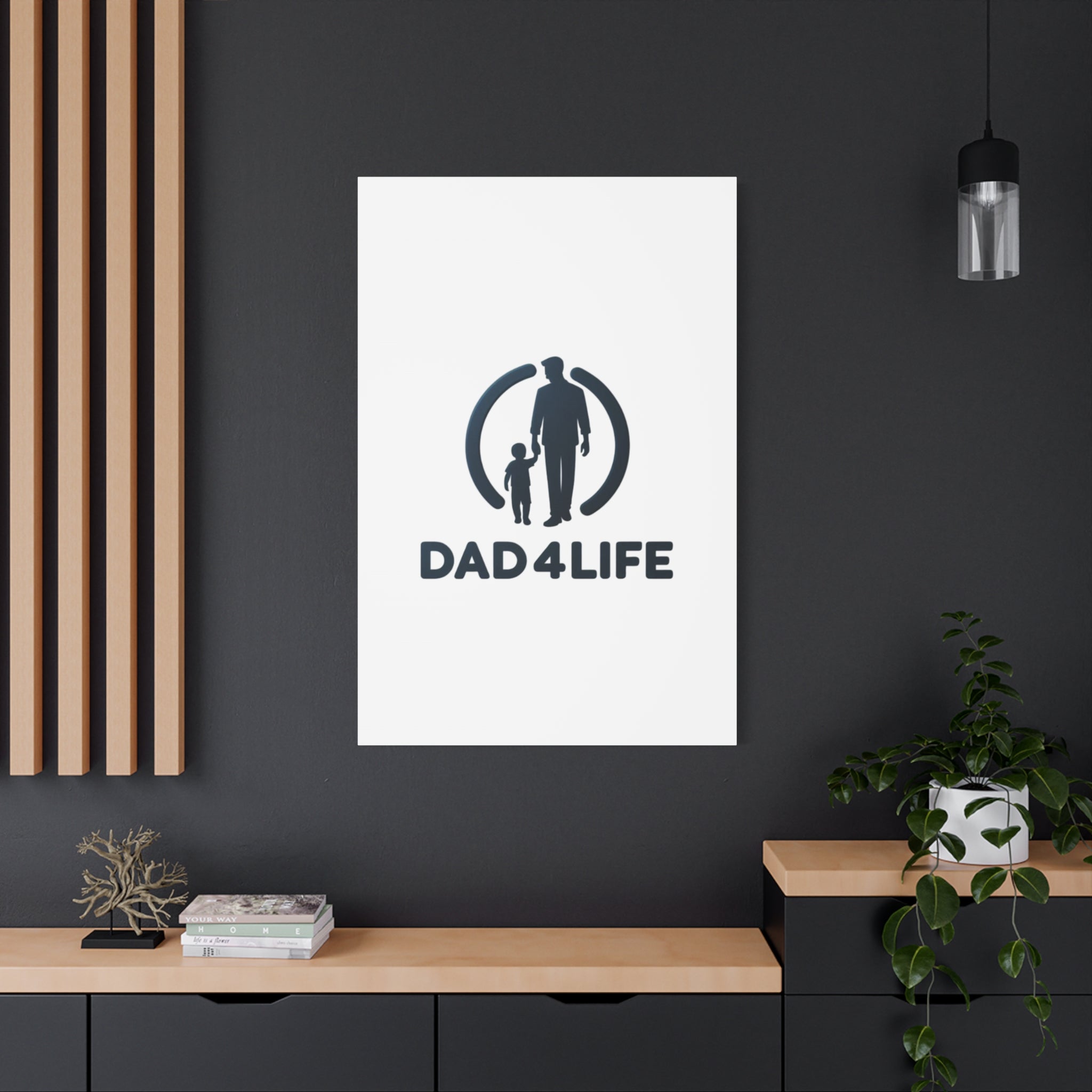 Canvas Wall Art — “DAD4LIFE” Father & Child Matte Stretched Canvas