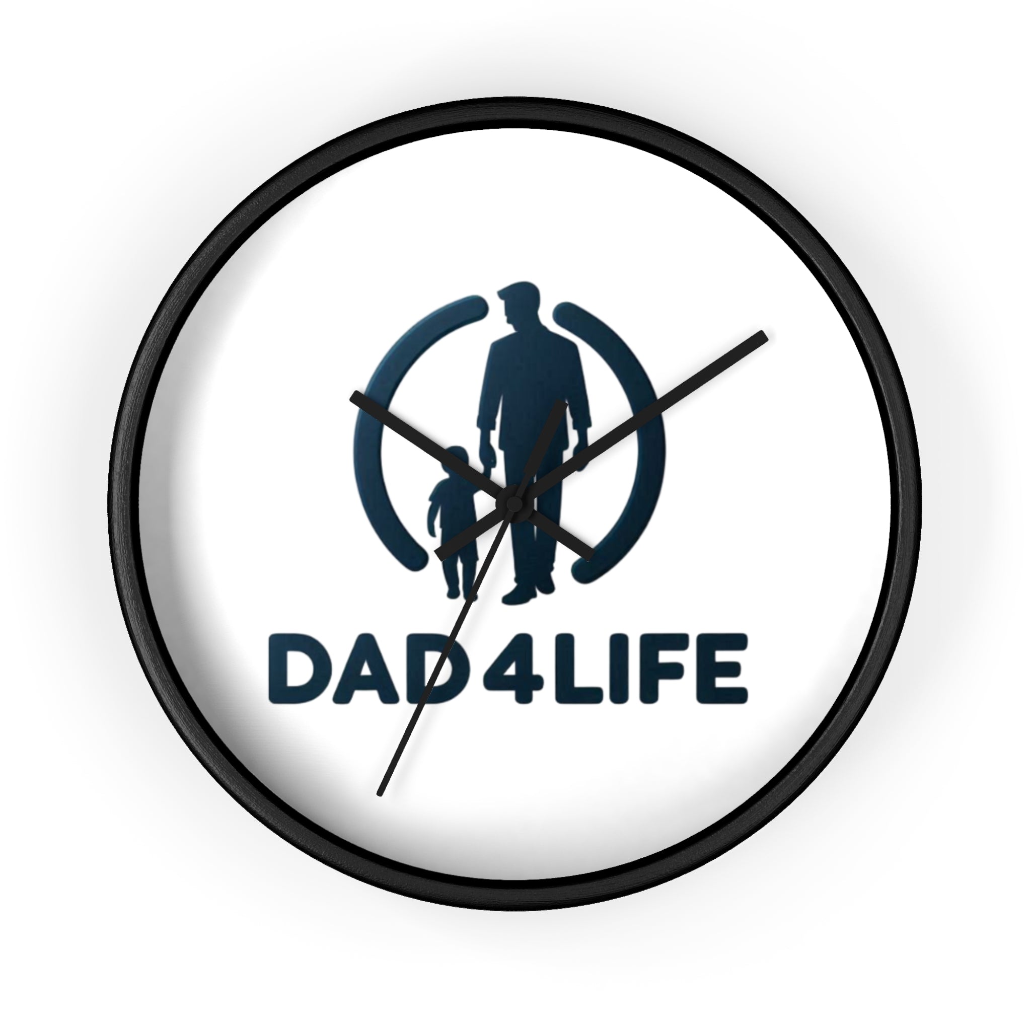 Dad4Life Wall Clock — Father & Child Silhouette Decorative Clock, Gift for Dads (Father's Day)