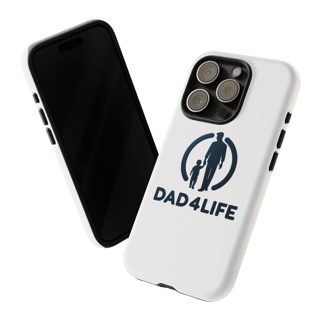 Funda protectora para teléfono Dad4Life — Funda protectora con silueta de padre e hijo