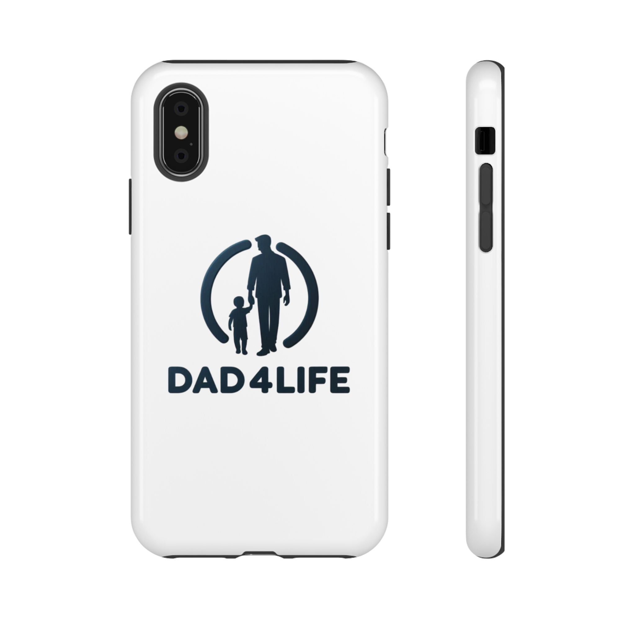 Funda protectora para teléfono Dad4Life — Funda protectora con silueta de padre e hijo