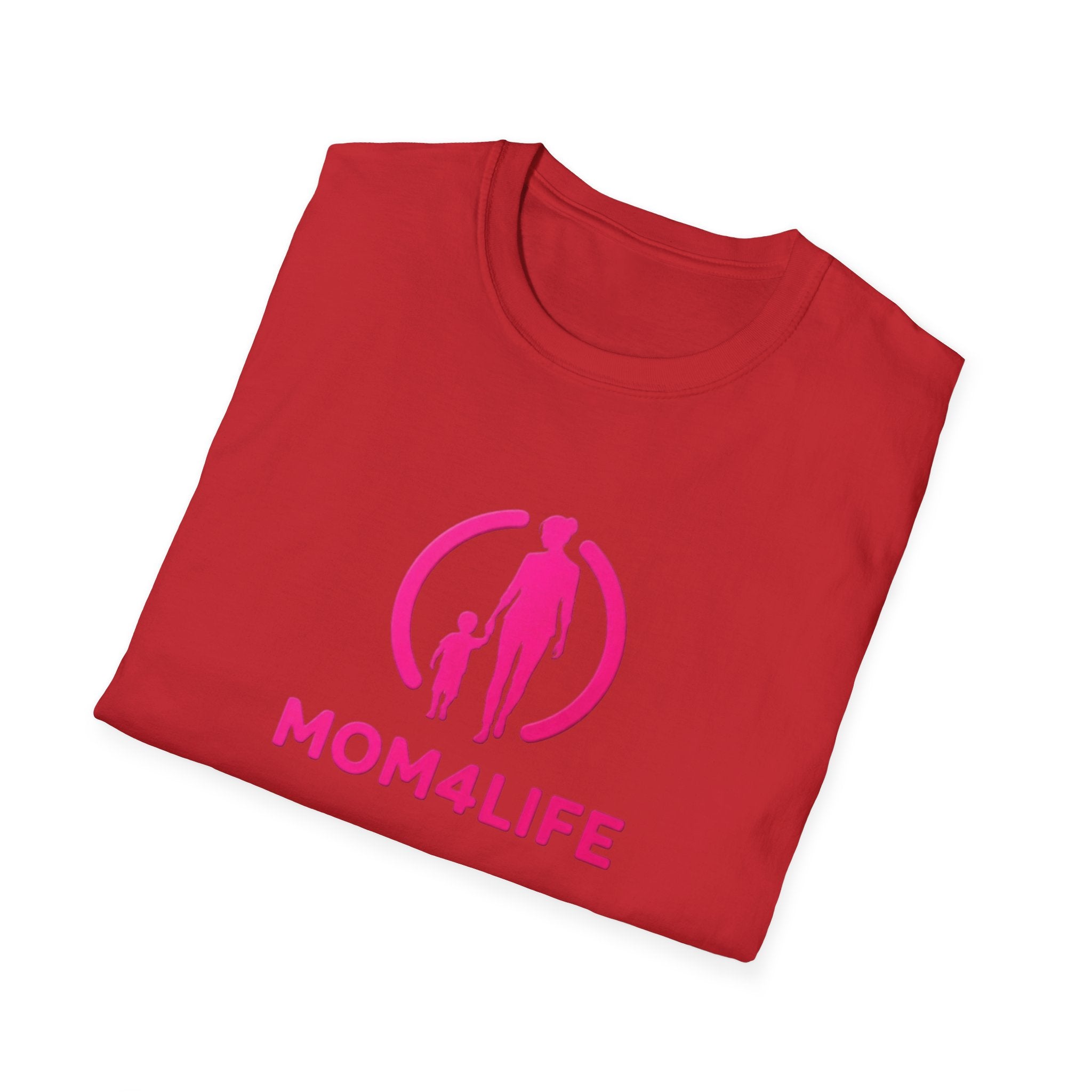 Mom4Life T-Shirt — Pink Mom and Child Graphic Tee, Mother's Day Gift