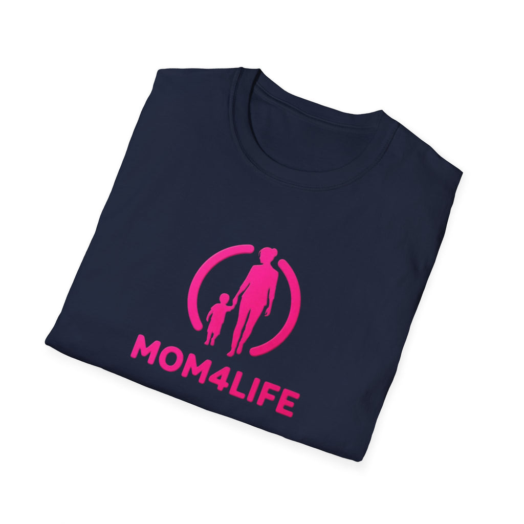 Mom4Life T-Shirt — Pink Mom and Child Graphic Tee, Mother's Day Gift