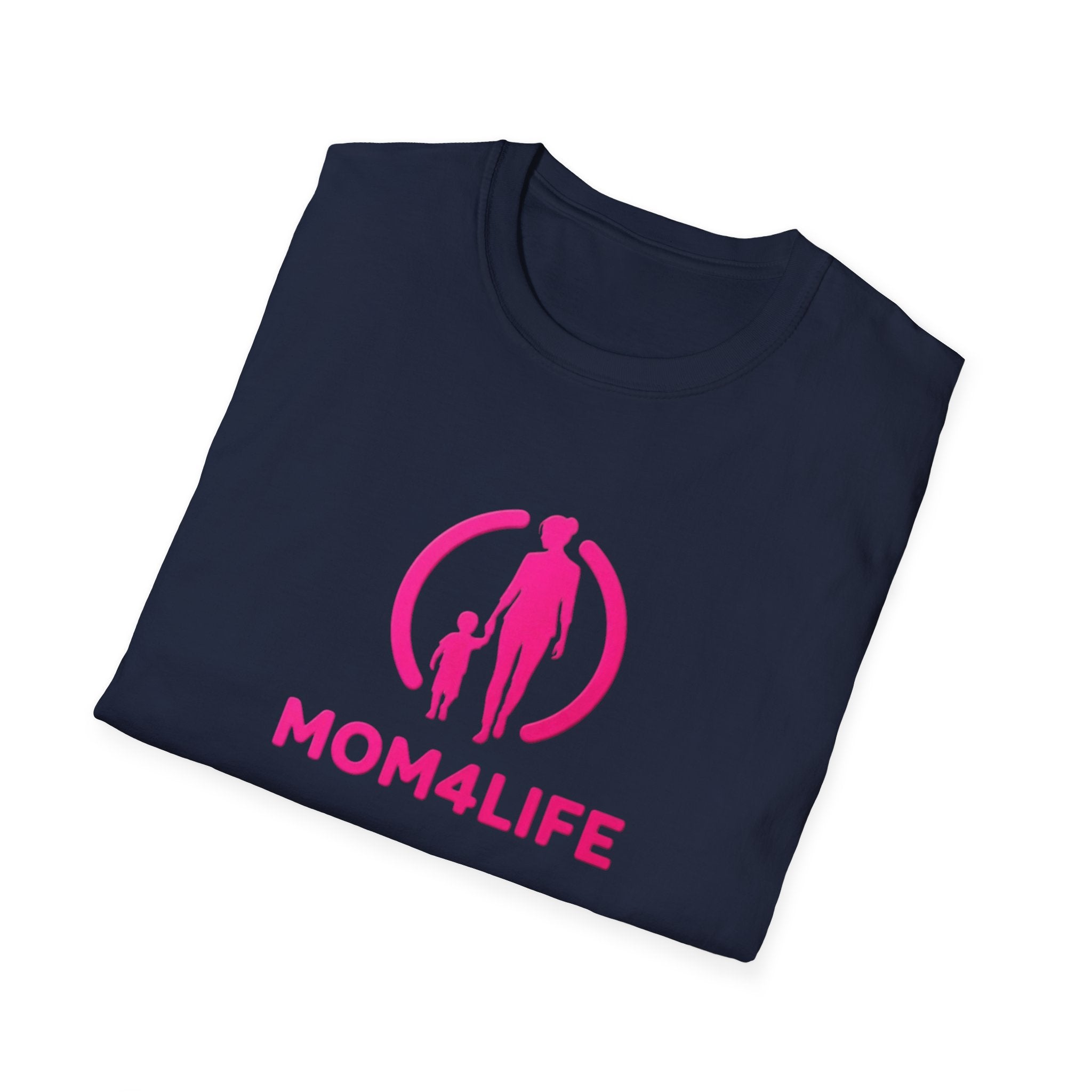 Mom4Life T-Shirt — Pink Mom and Child Graphic Tee, Mother's Day Gift