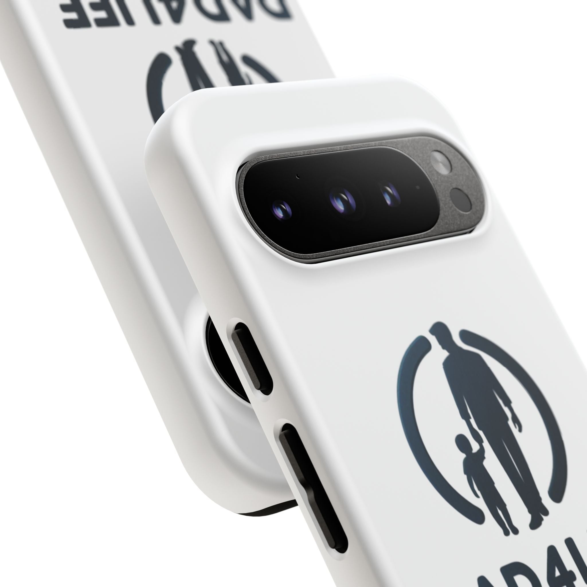 Funda protectora para teléfono Dad4Life — Funda protectora con silueta de padre e hijo
