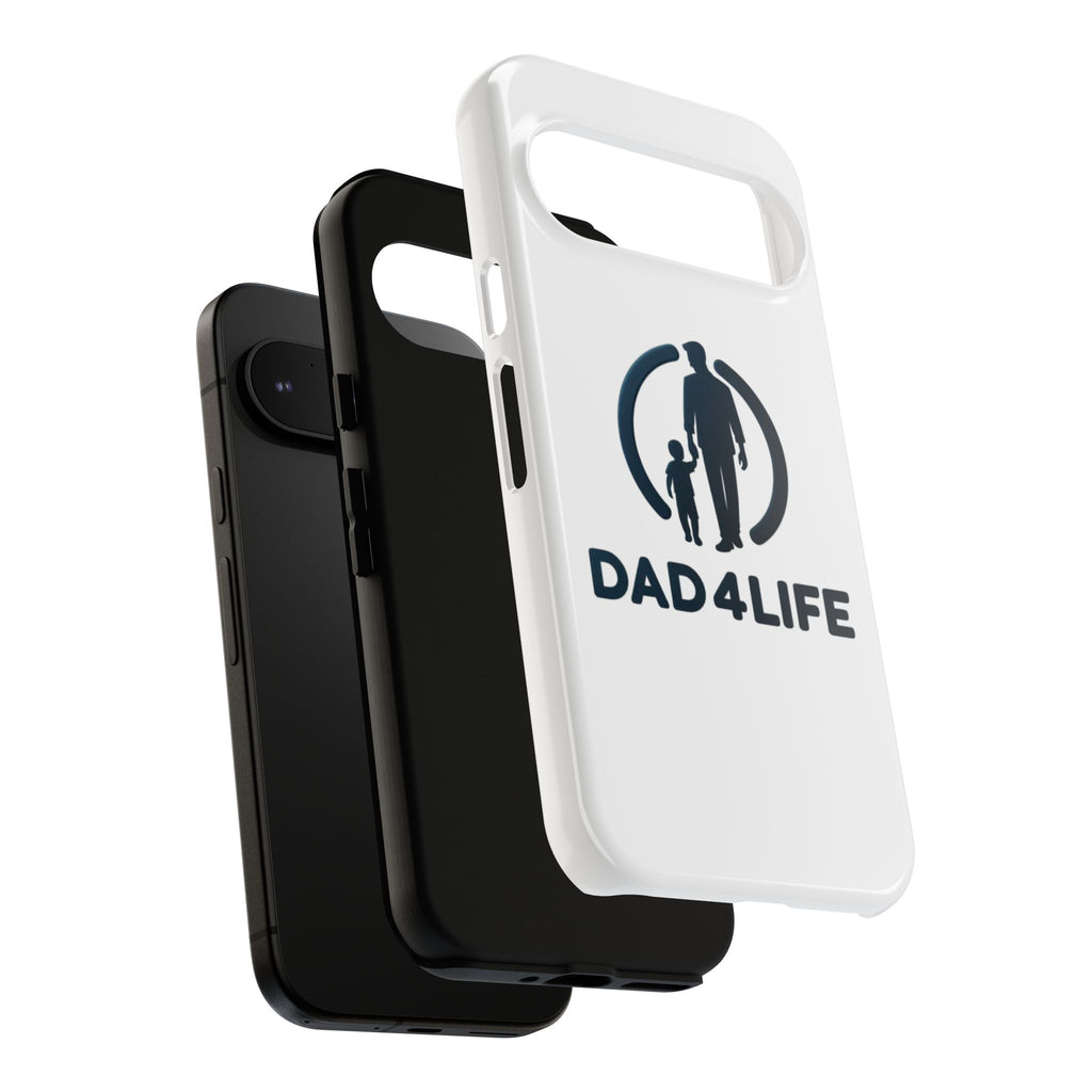 Funda protectora para teléfono Dad4Life — Funda protectora con silueta de padre e hijo