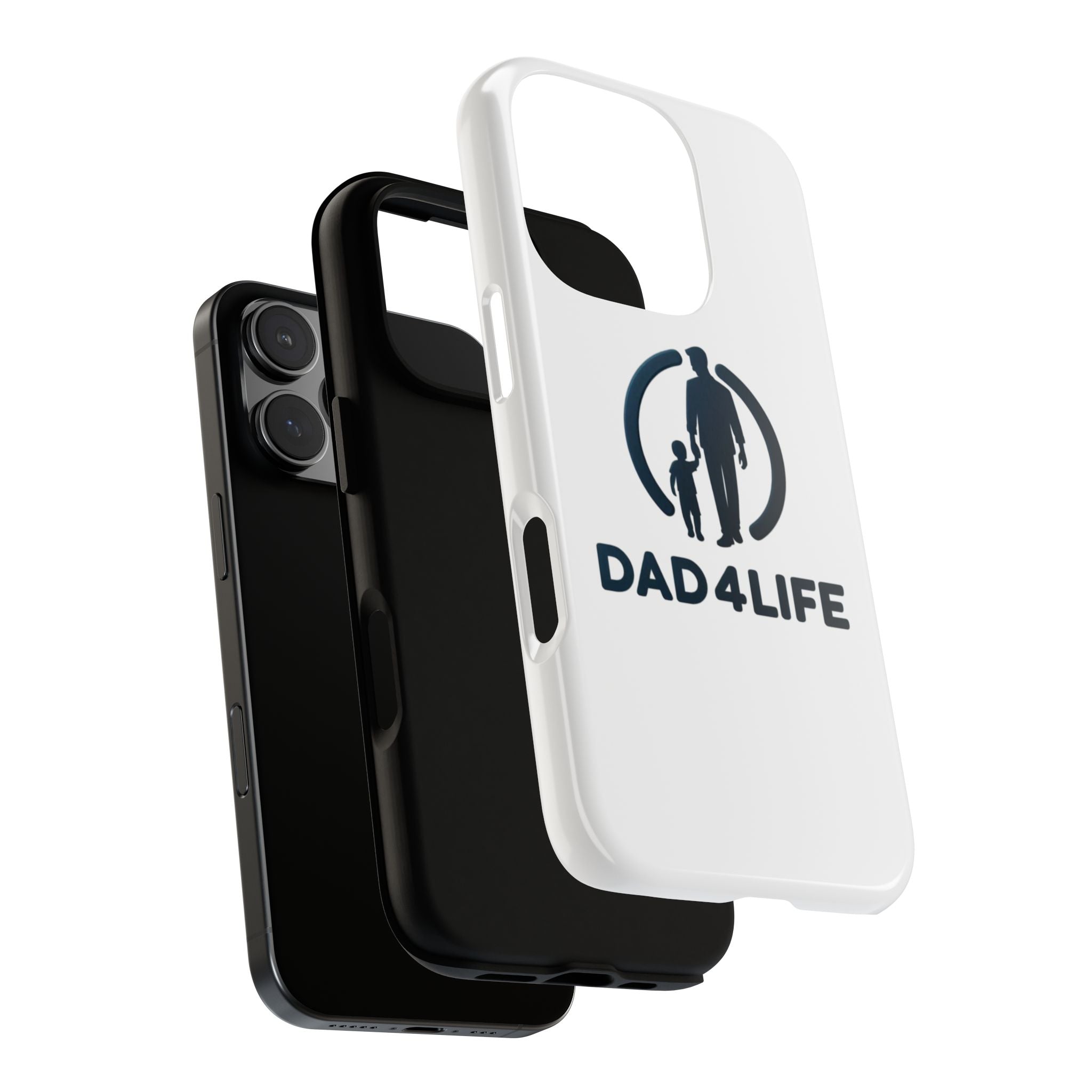 Funda protectora para teléfono Dad4Life — Funda protectora con silueta de padre e hijo