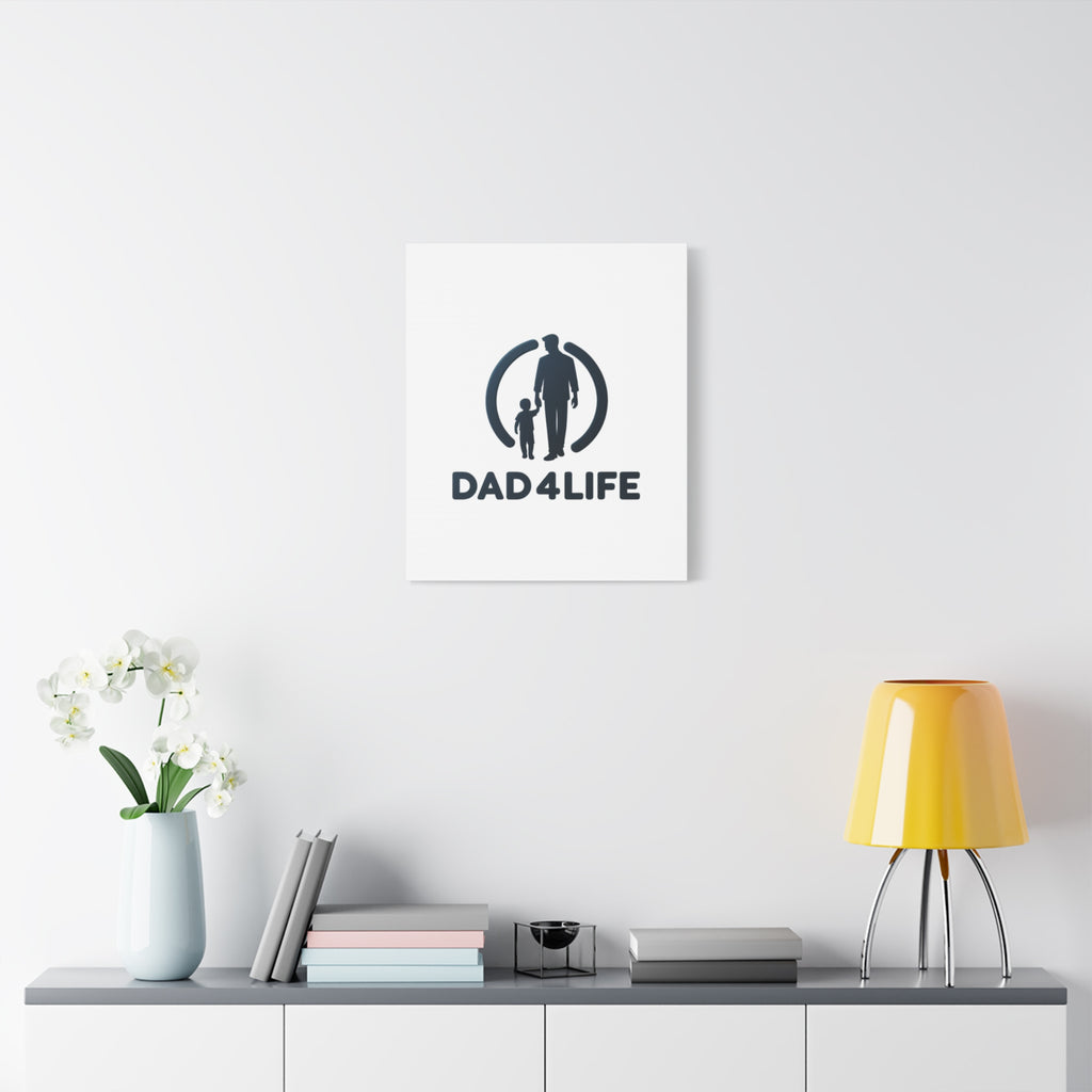 Canvas Wall Art — “DAD4LIFE” Father & Child Matte Stretched Canvas