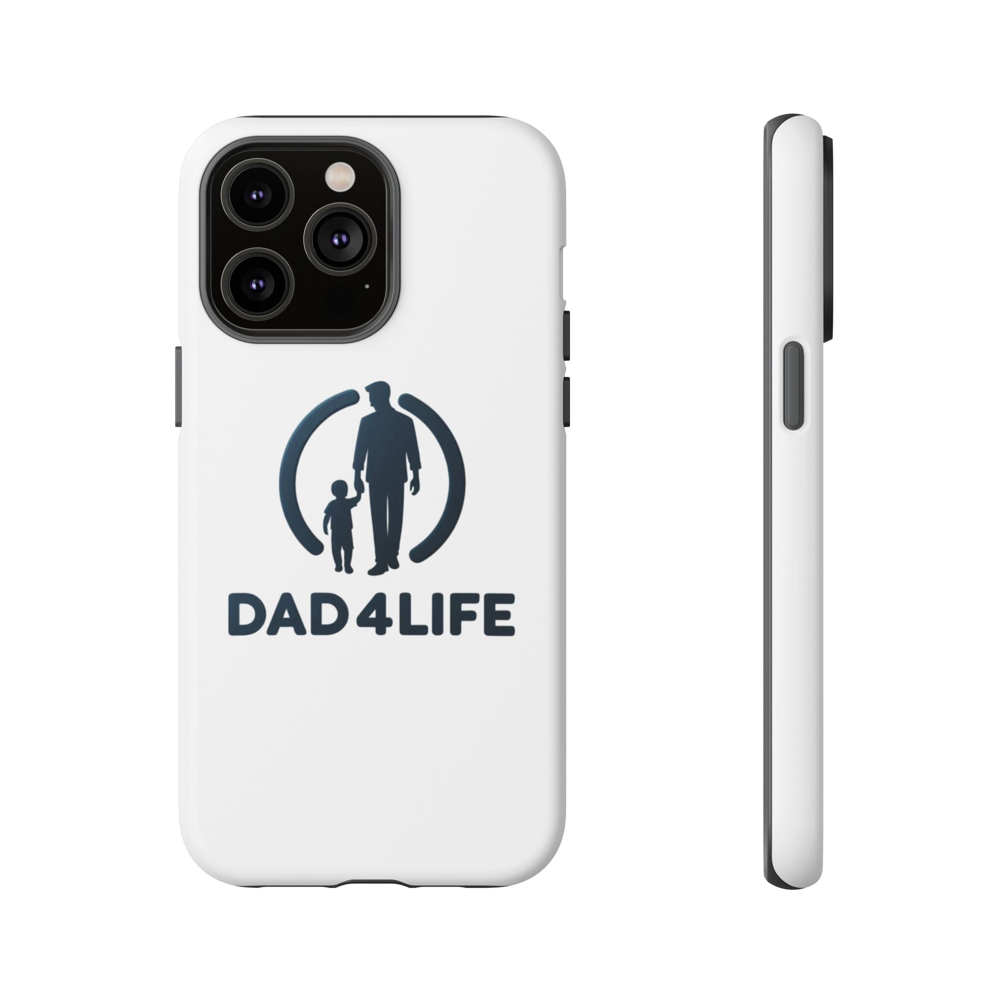 Funda protectora para teléfono Dad4Life — Funda protectora con silueta de padre e hijo