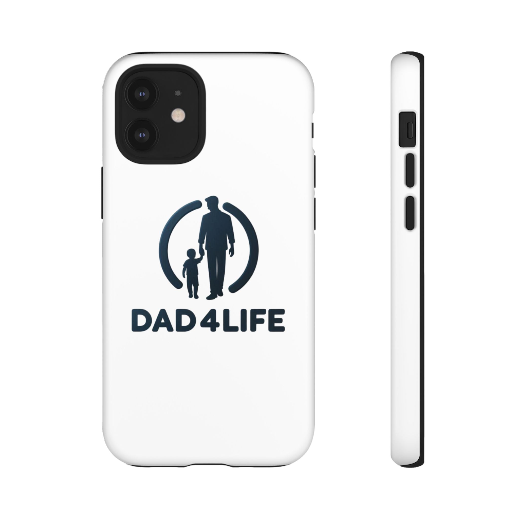 Funda protectora para teléfono Dad4Life — Funda protectora con silueta de padre e hijo