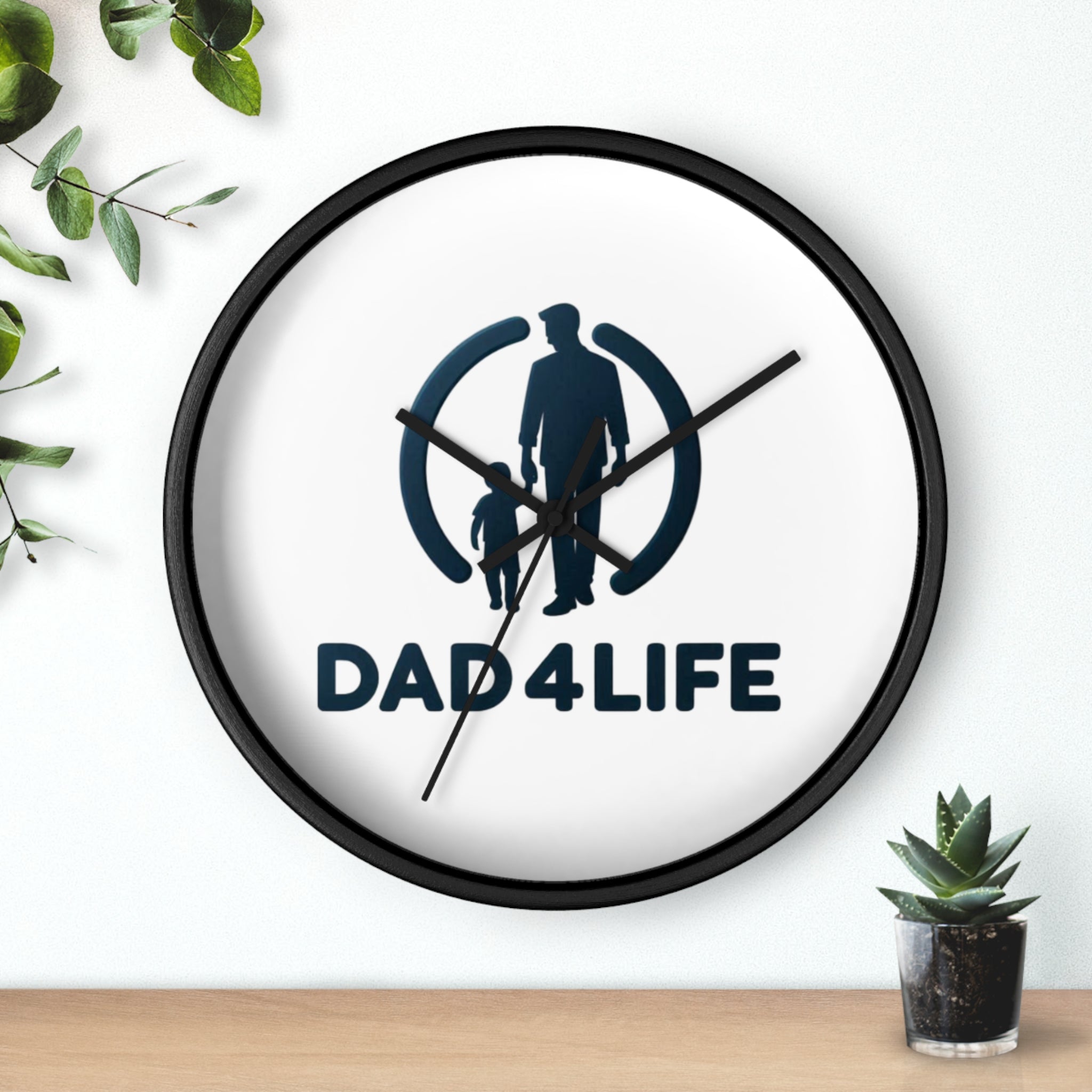 Dad4Life Wall Clock — Father & Child Silhouette Decorative Clock, Gift for Dads (Father's Day)