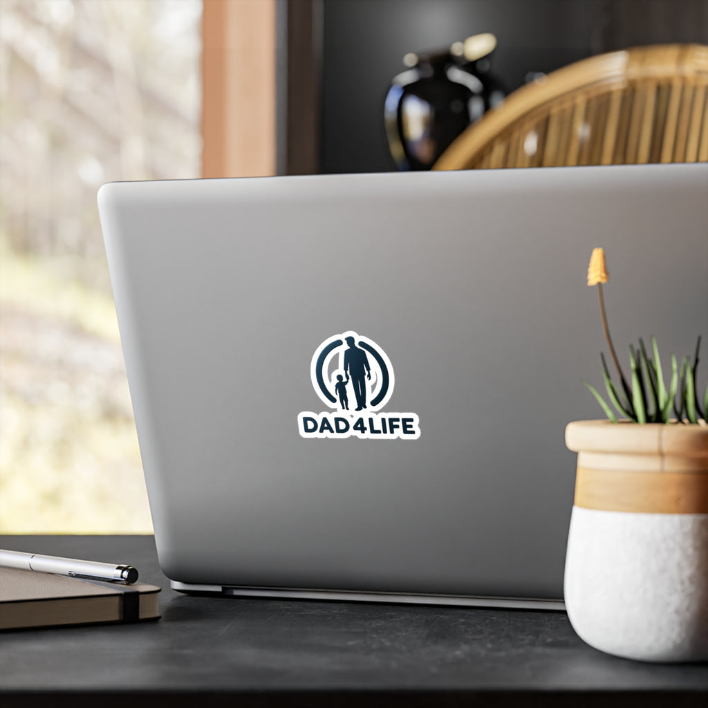 Dad4Life Vinyl Sticker — Father & Child Kiss-Cut Decal (Perfect for Cars, Laptops & Gifts)