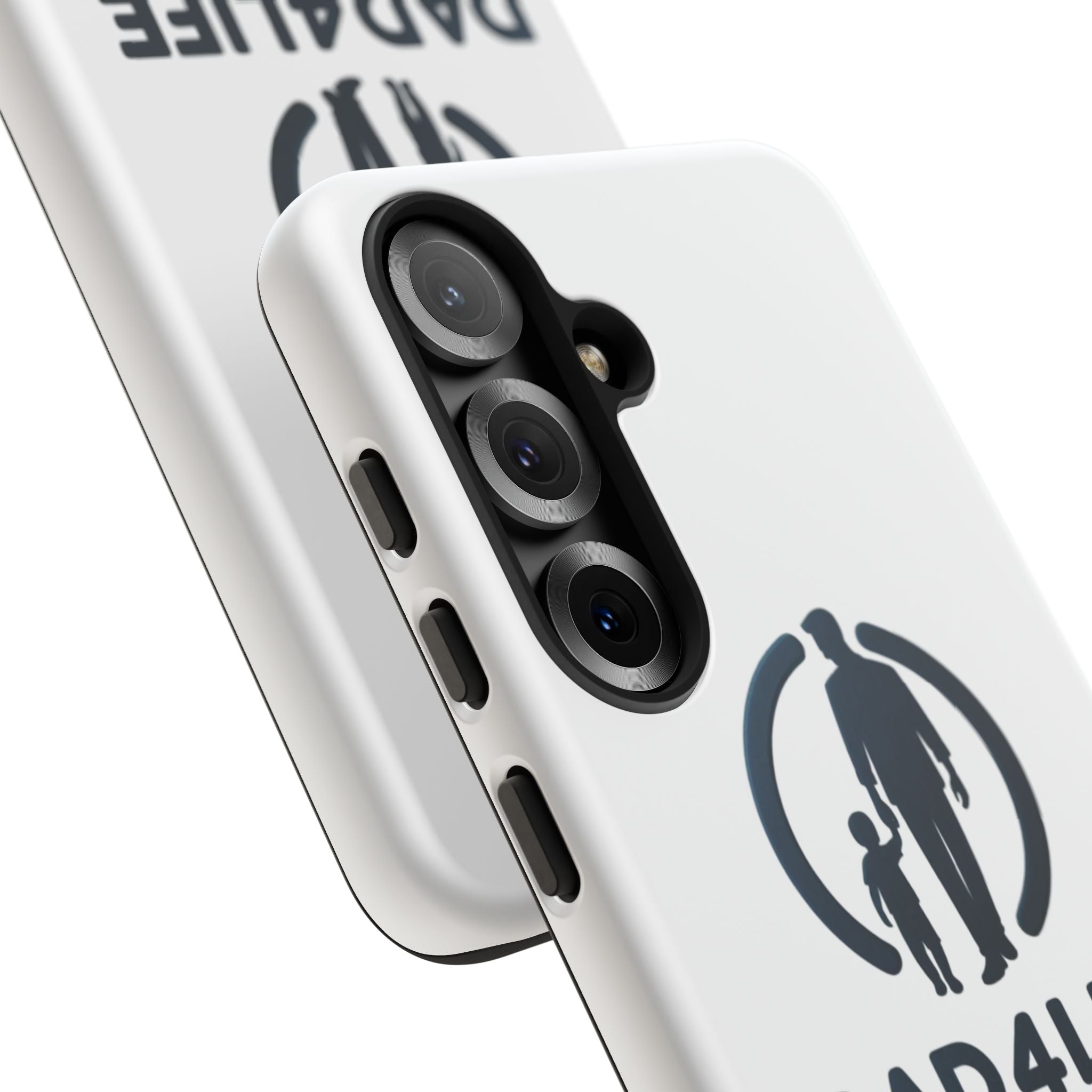 Funda protectora para teléfono Dad4Life — Funda protectora con silueta de padre e hijo