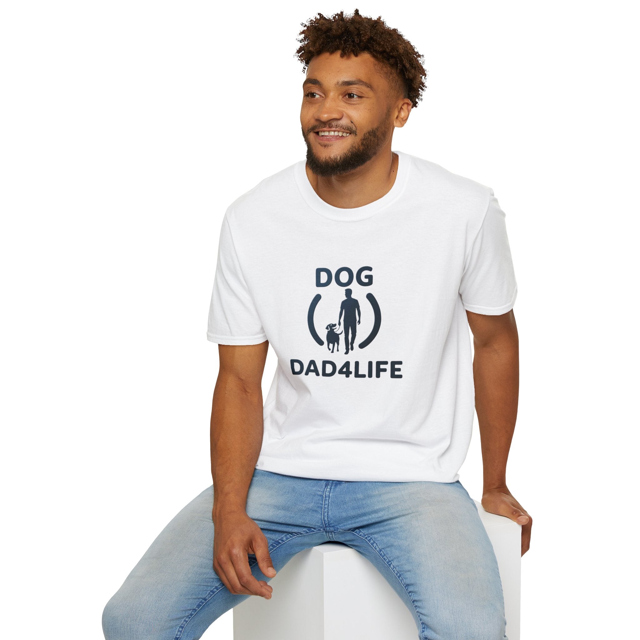 Dog Dad T-Shirt — "DOG DAD4LIFE" Graphic Tee for Dog Lovers