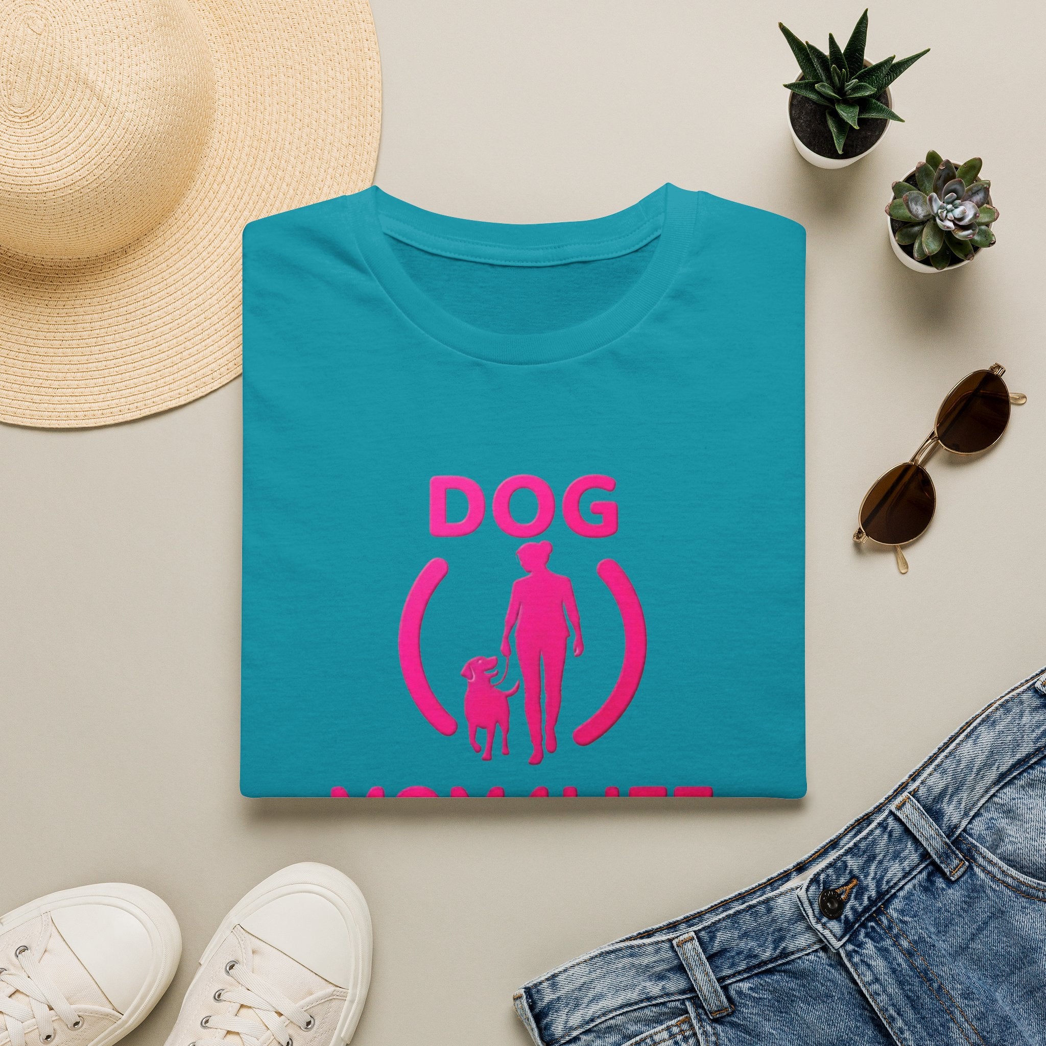 Dog Mom 4 Life T-Shirt — Pink Silhouette Pet Lover Tee