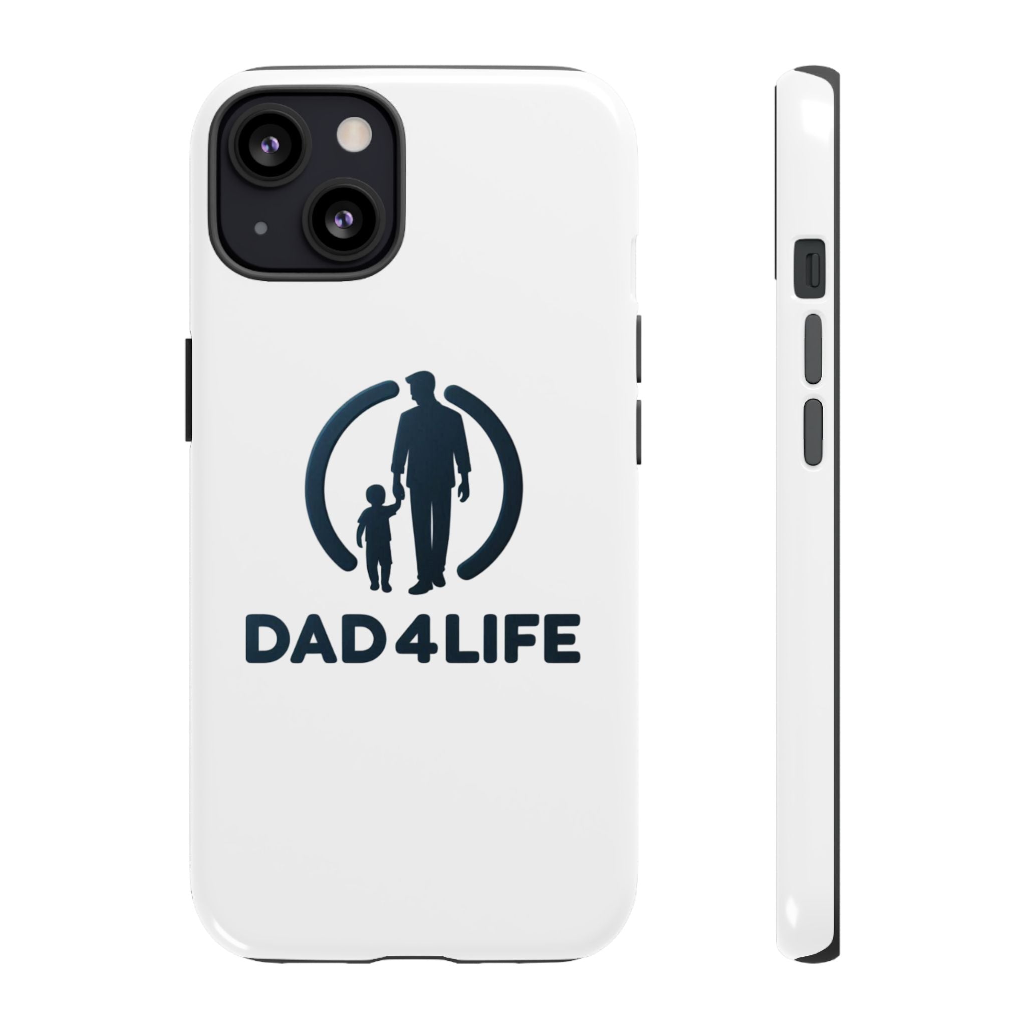 Funda protectora para teléfono Dad4Life — Funda protectora con silueta de padre e hijo