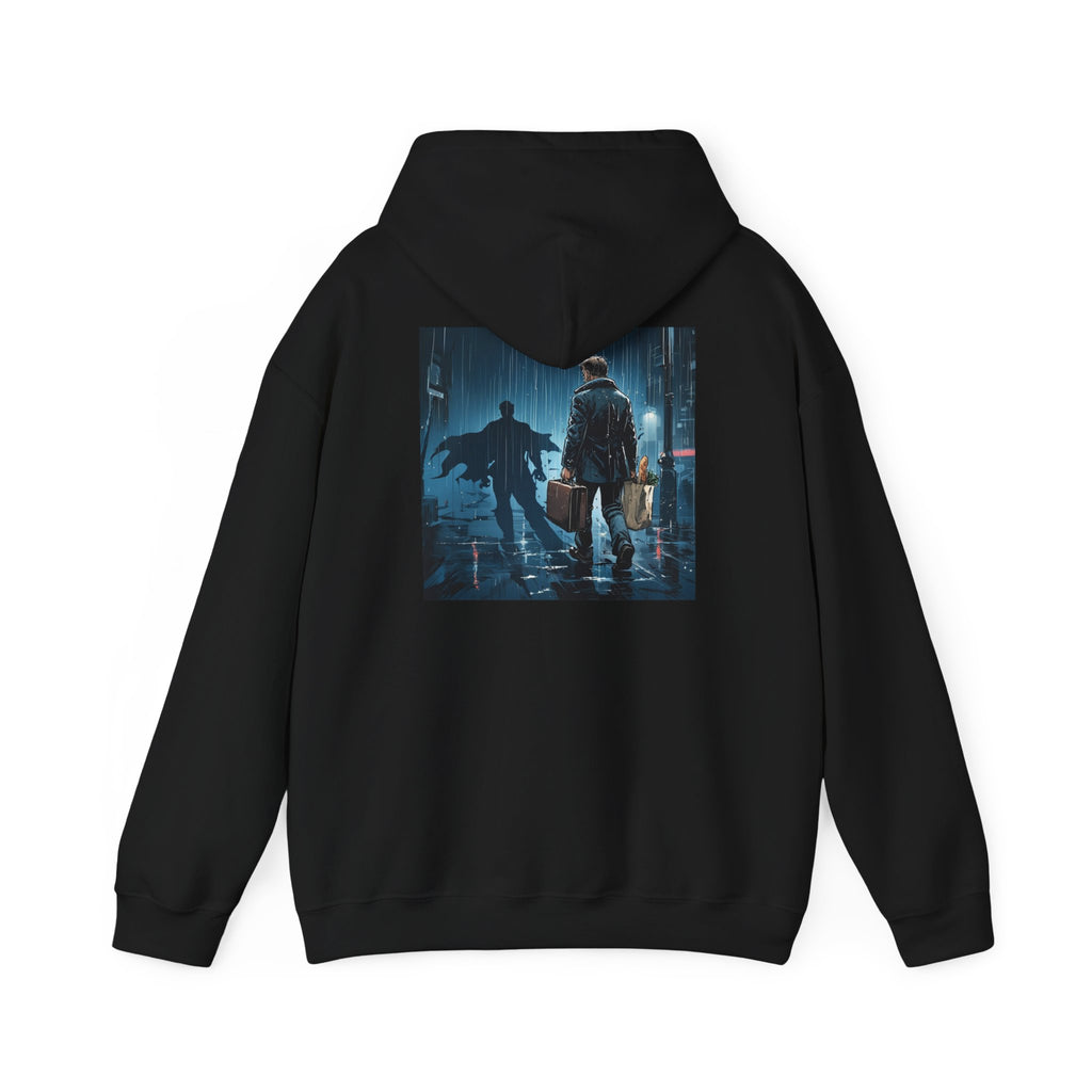 Dad 4 Life Hoodie — Father & Son Silhouette Pullover with Noir City Back Print