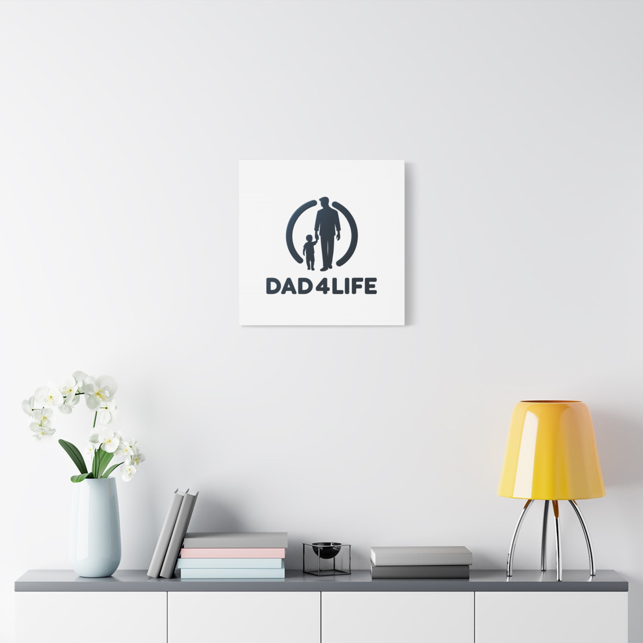Canvas Wall Art — “DAD4LIFE” Father & Child Matte Stretched Canvas