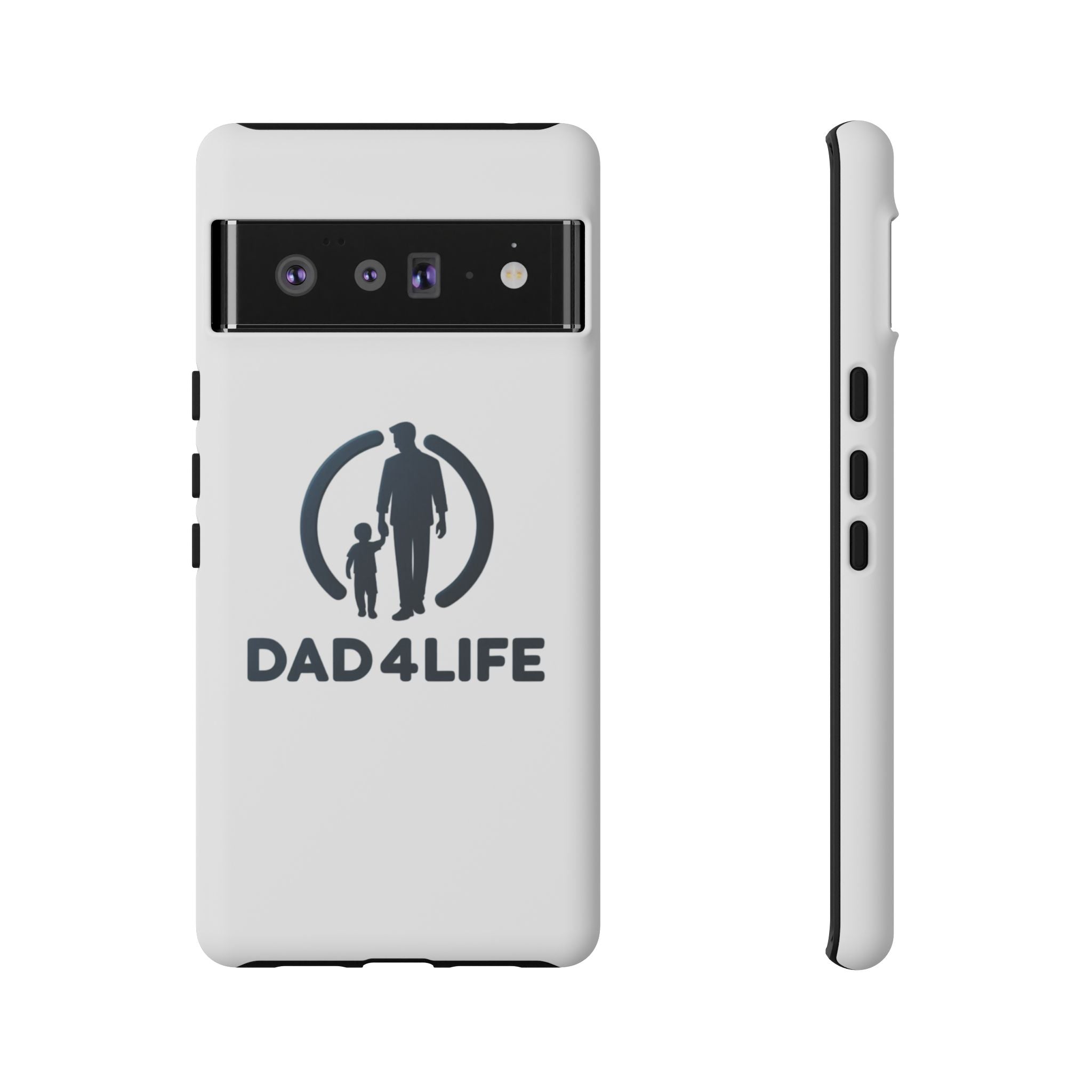 Funda protectora para teléfono Dad4Life — Funda protectora con silueta de padre e hijo