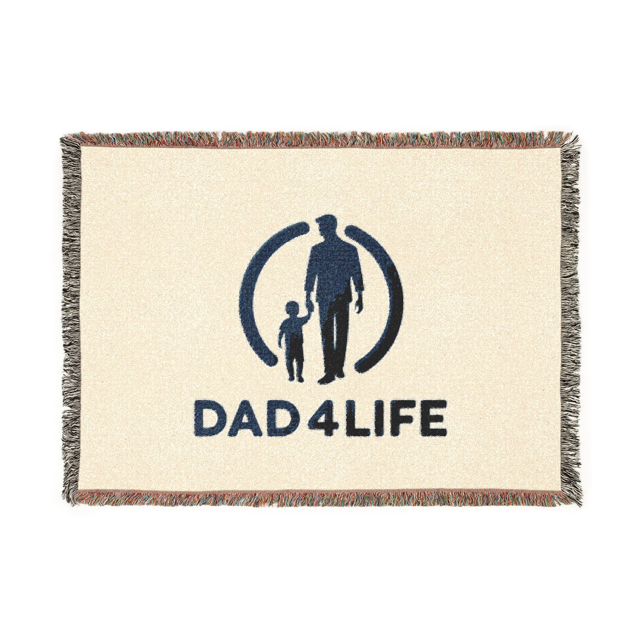 Dad 4 Life Woven Blanket — Father & Child Throw, Perfect Father's Day Gift