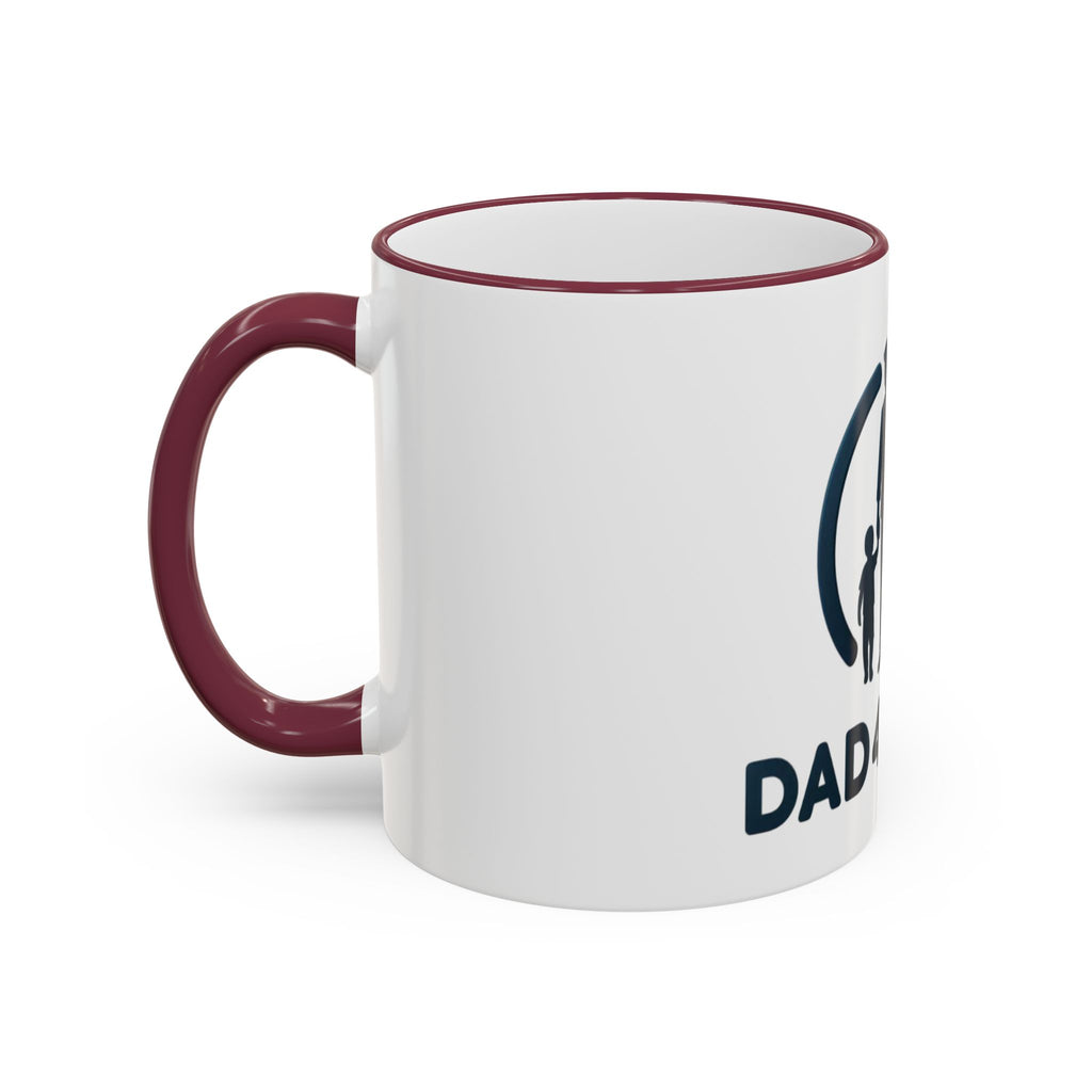 Dad 4 Life Accent Rim Mug — Father & Child Coffee Cup (11oz/15oz)