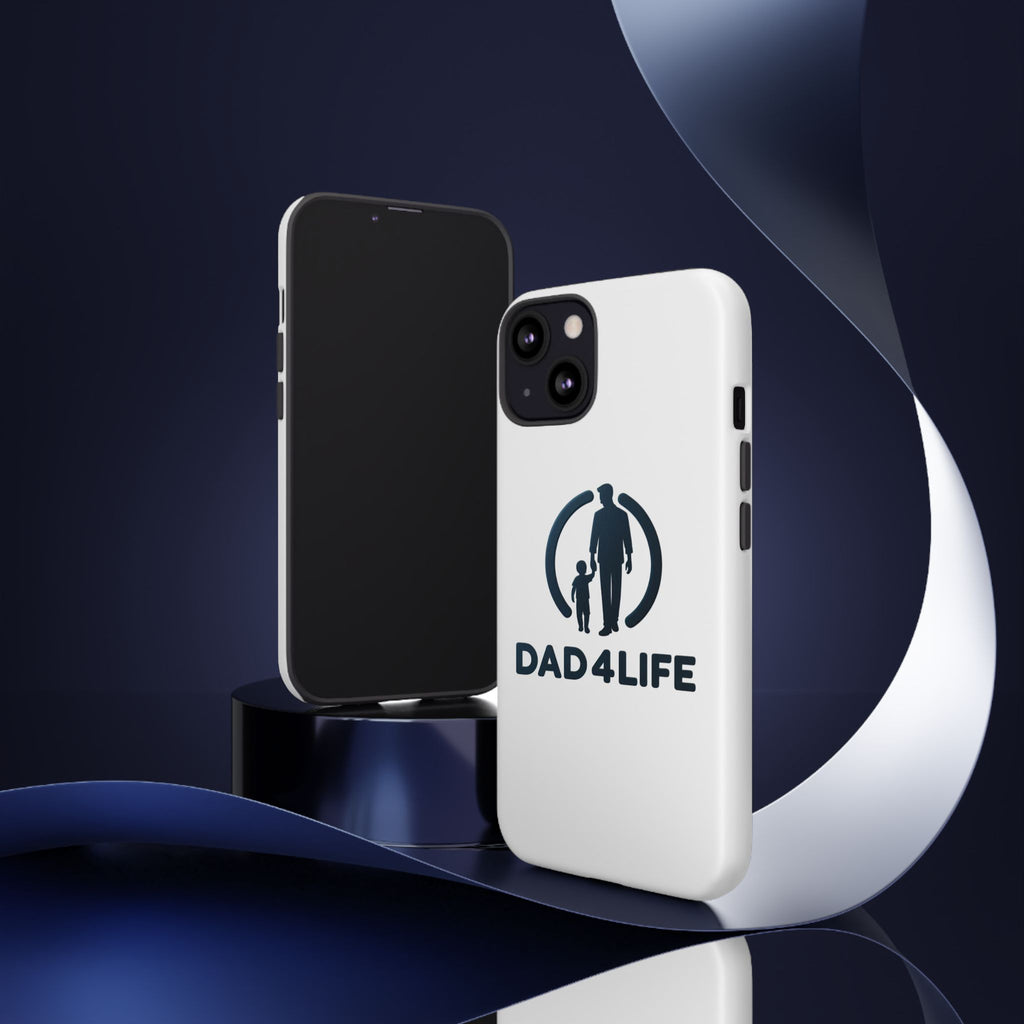 Funda protectora para teléfono Dad4Life — Funda protectora con silueta de padre e hijo