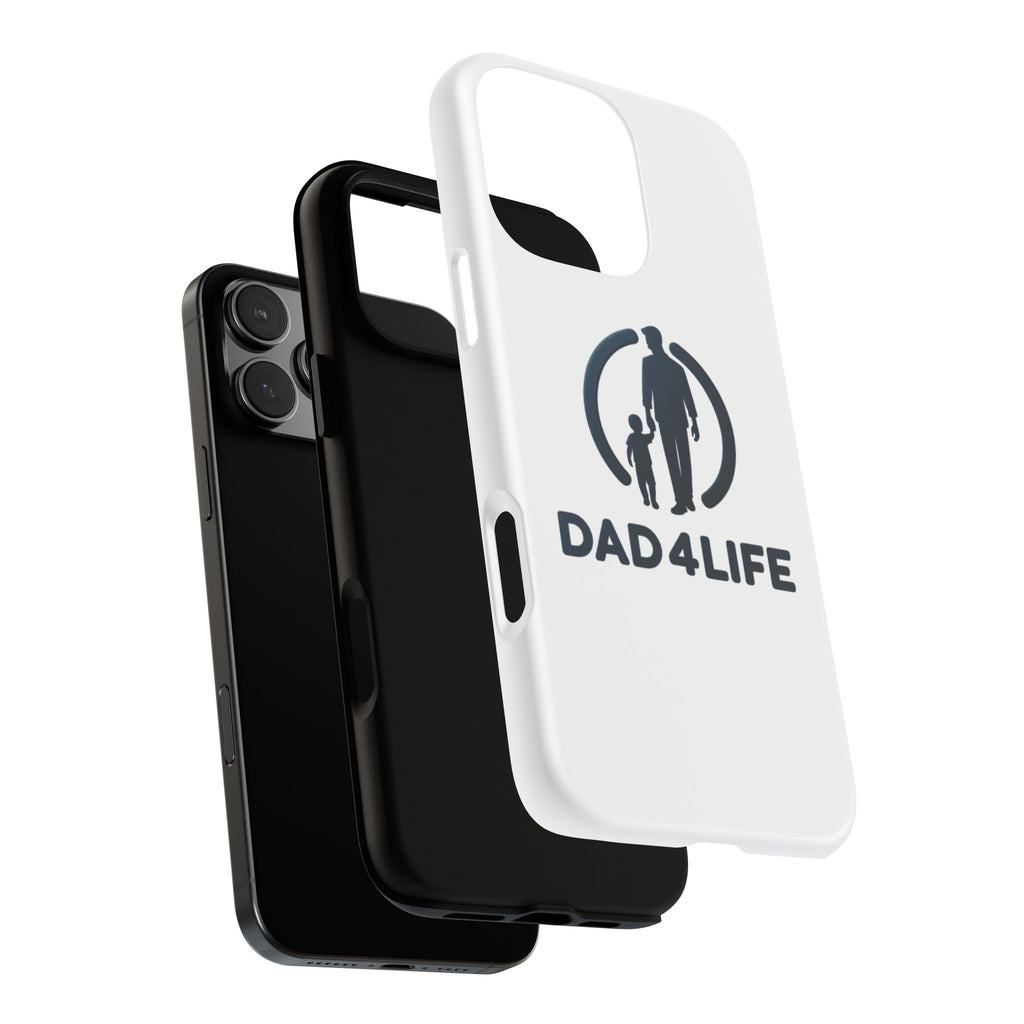Funda protectora para teléfono Dad4Life — Funda protectora con silueta de padre e hijo