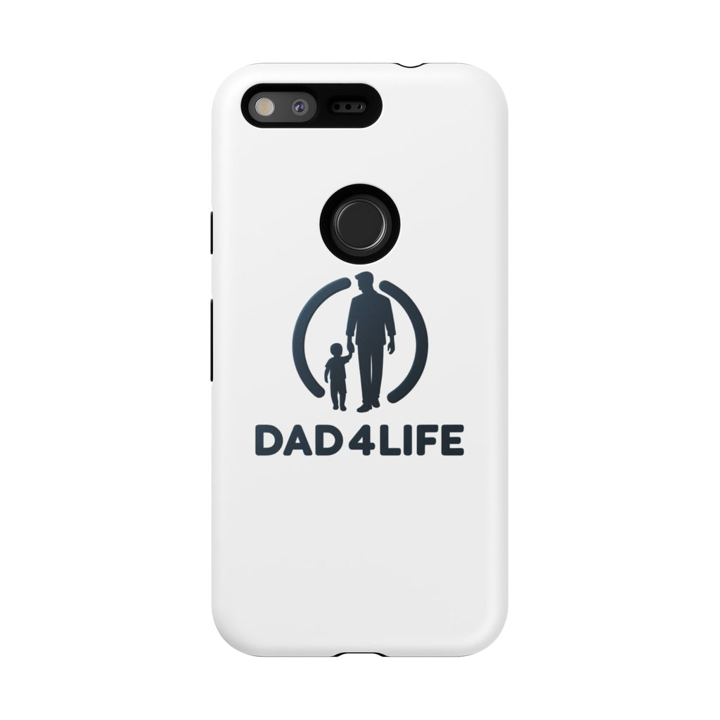Funda protectora para teléfono Dad4Life — Funda protectora con silueta de padre e hijo
