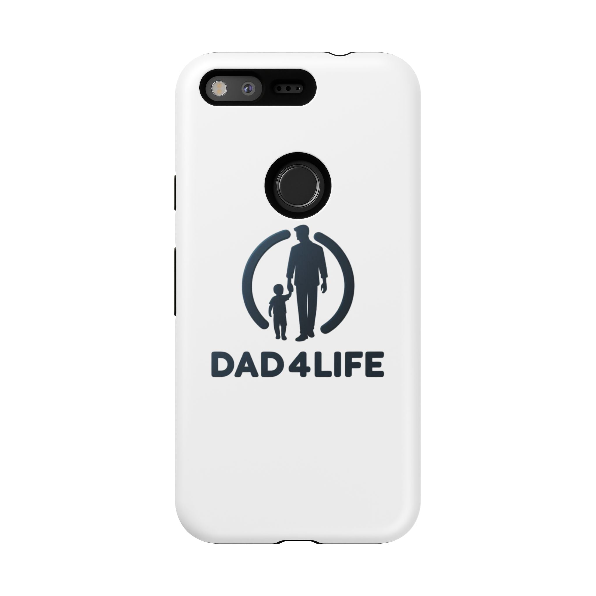 Funda protectora para teléfono Dad4Life — Funda protectora con silueta de padre e hijo
